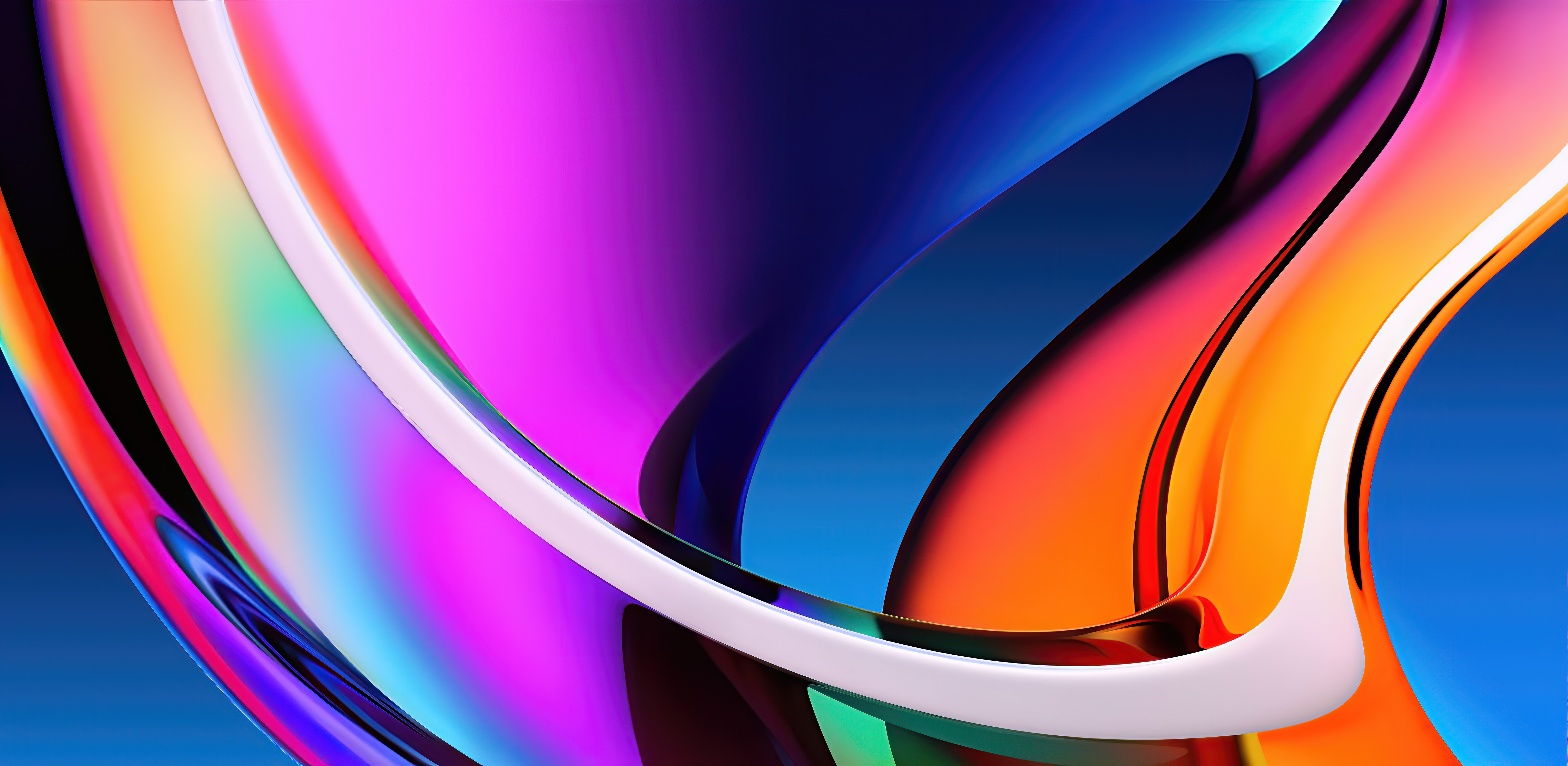 Onde astratte colorate iridescenti, 7680x3753 4K Ultra HD, iMac