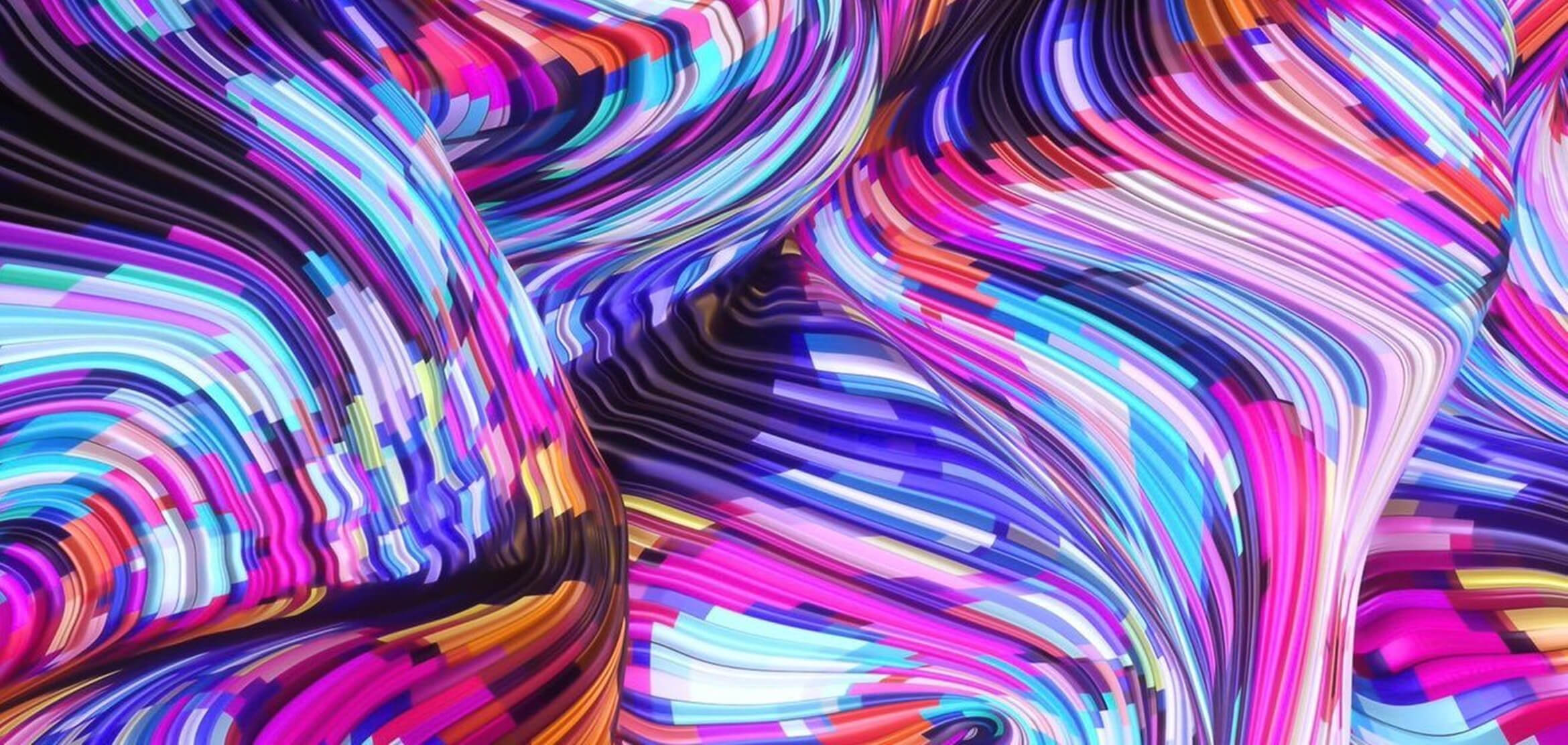 Onde astratte colorate fluide, 2340x1112 alta risoluzione, iMac
