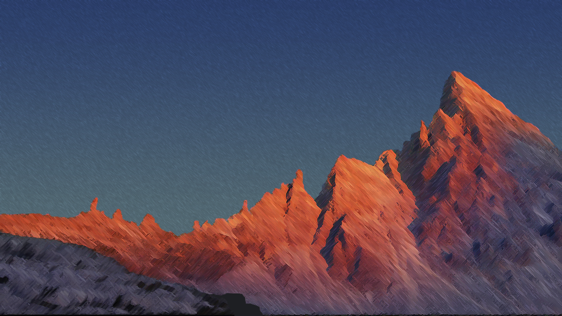 Montagne rocciose al tramonto, 1920x1080 Full HD, iMac
