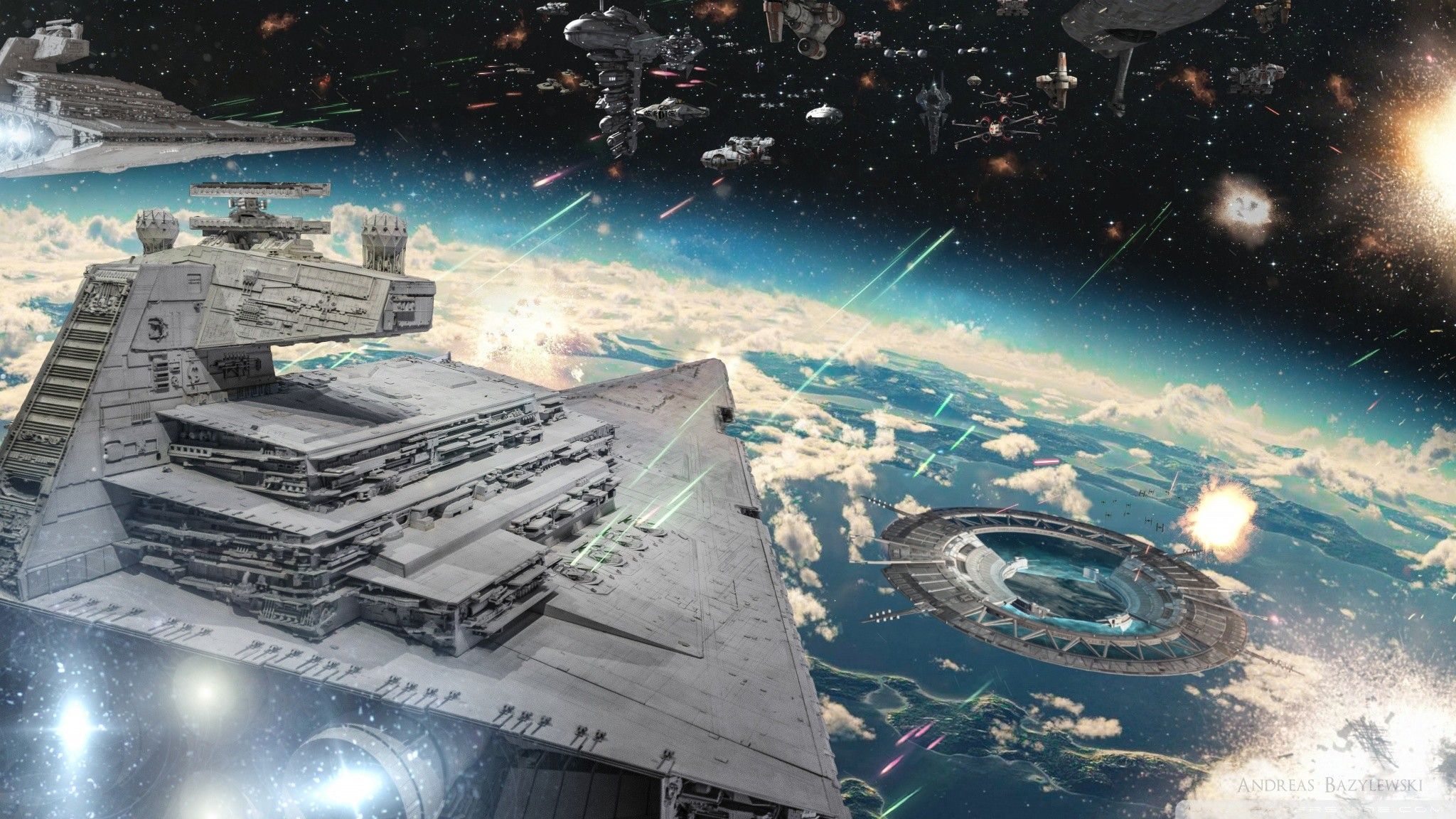 Star Destroyer sopra pianeta, 2048x1152 Hi-Res, PC Desktop