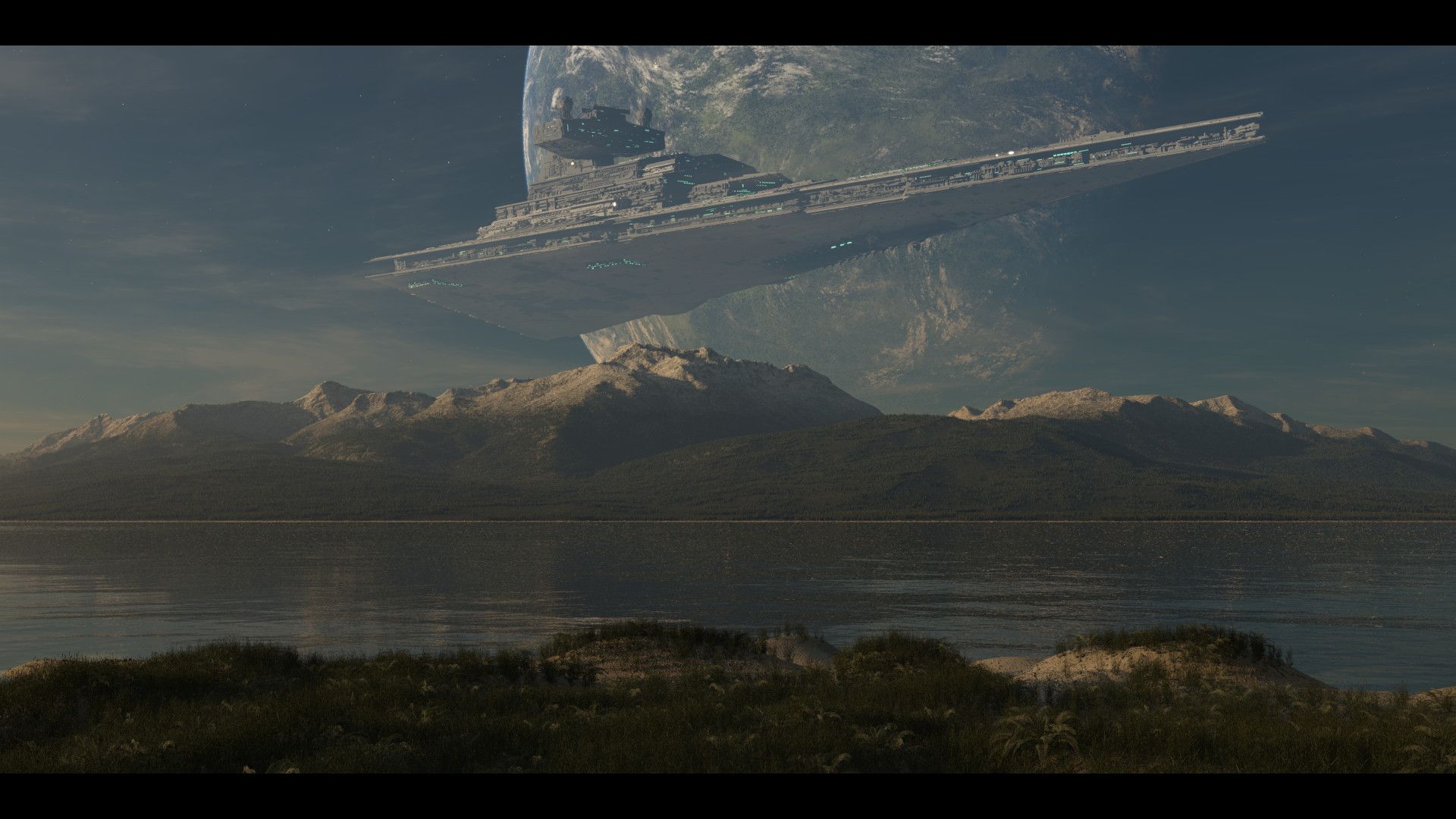 Star Destroyer sopra montagne innevate, 1920x1080 1080p, Laptop