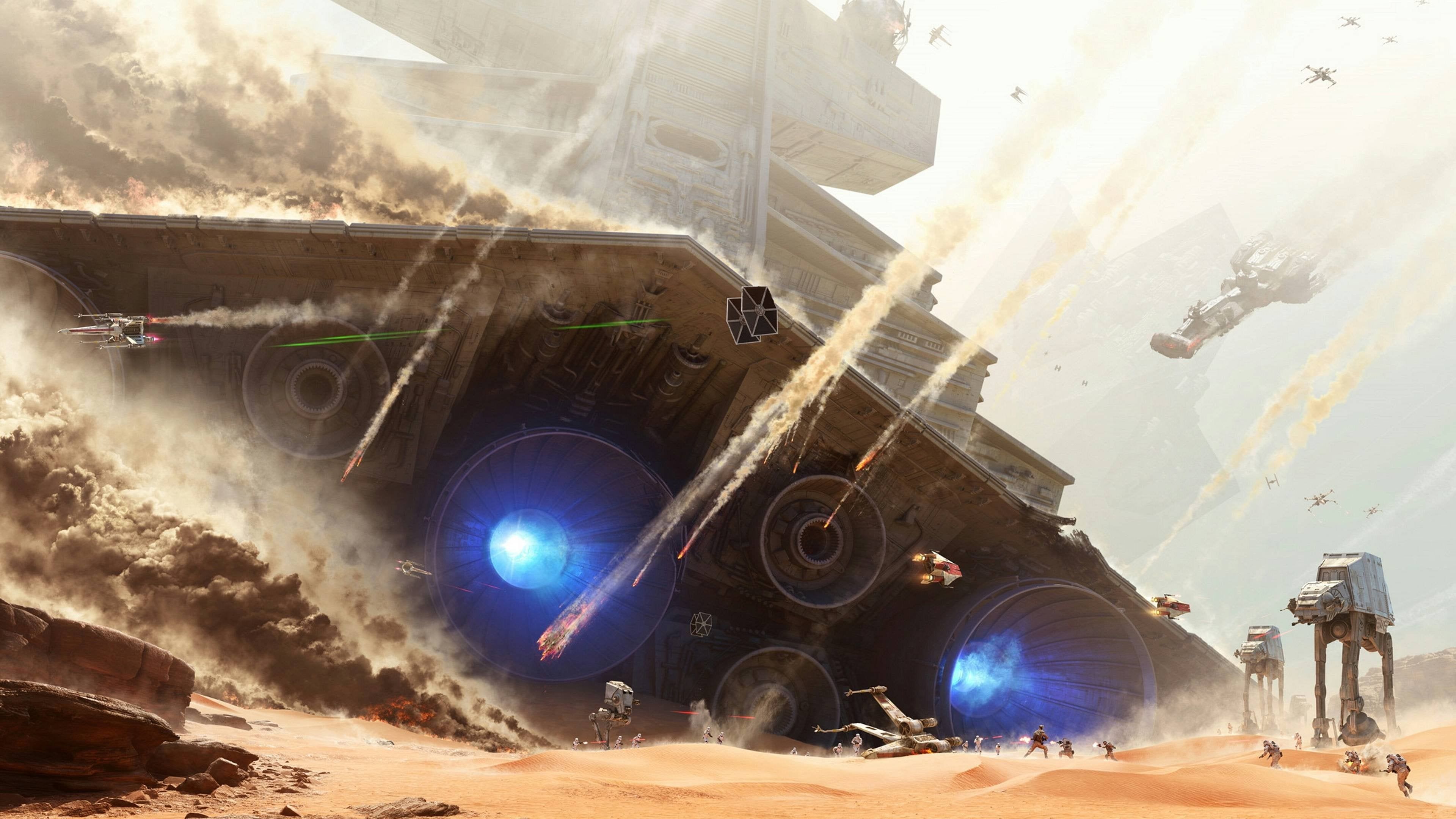 Star Destroyer caduto nel deserto, 3840x2160 Ultra HD, Monitor 4K