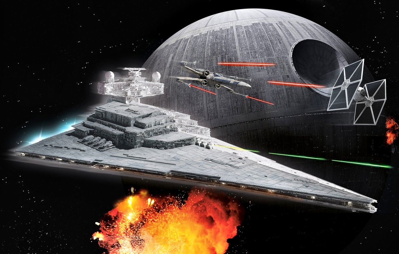 Star Destroyer e Morte Nera, 1332x850 HD, Desktop