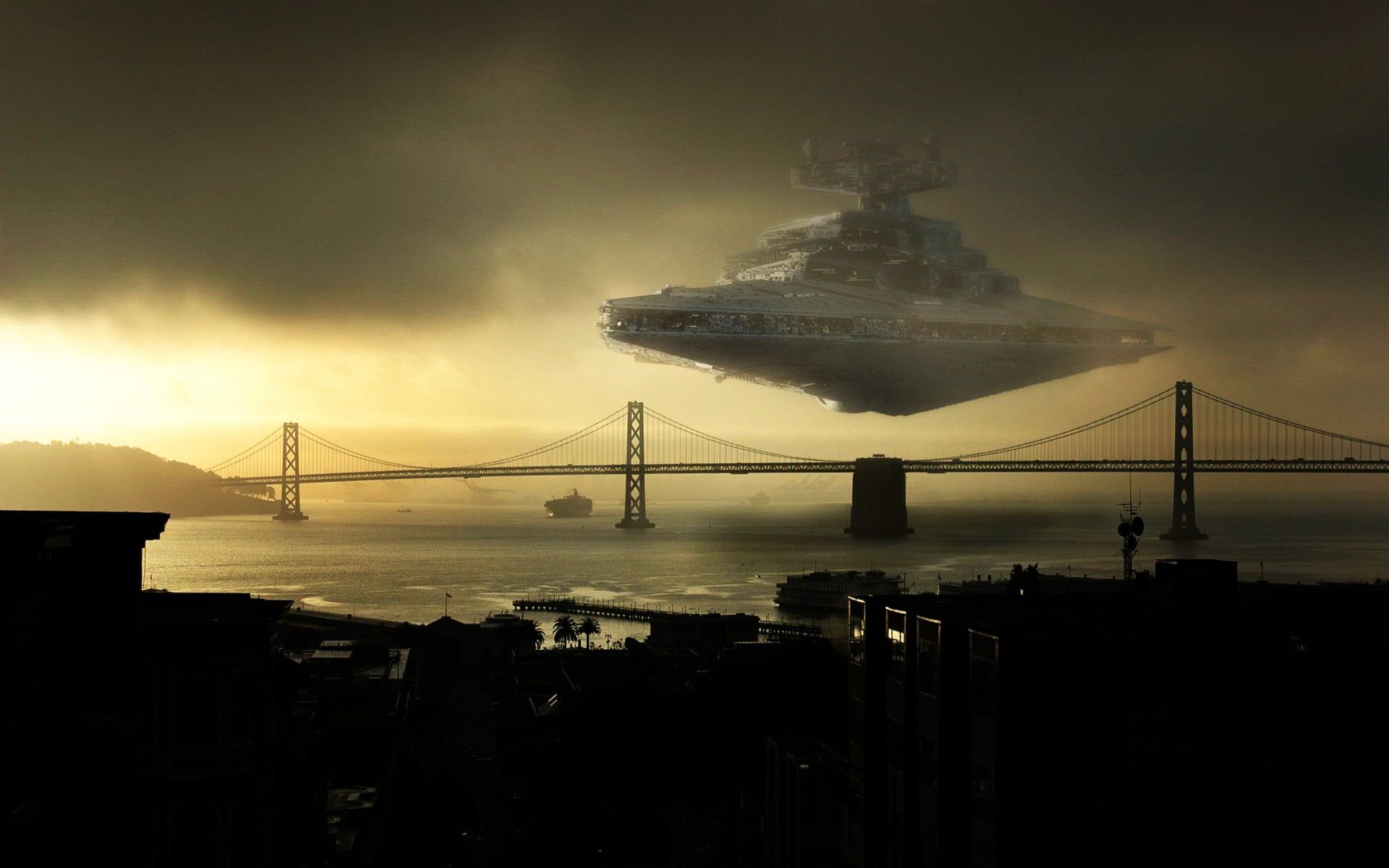 Star Destroyer sopra San Francisco, 1920x1200 WUXGA, Laptop