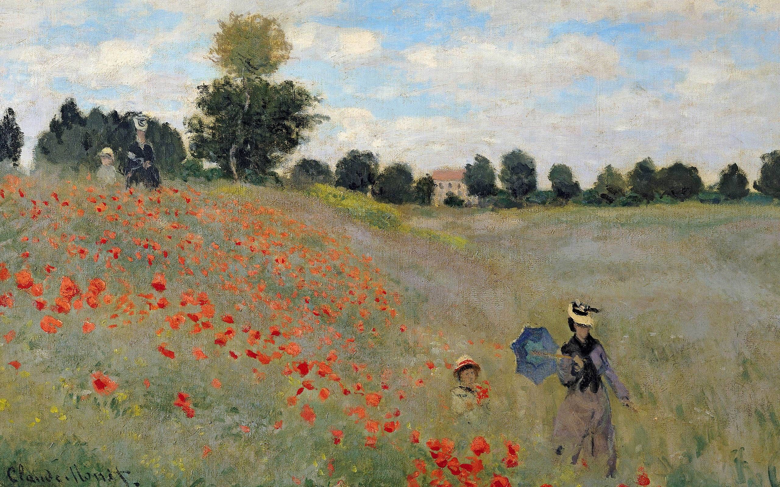 Campo di papaveri Monet, 2560x1600 2K, Desktop