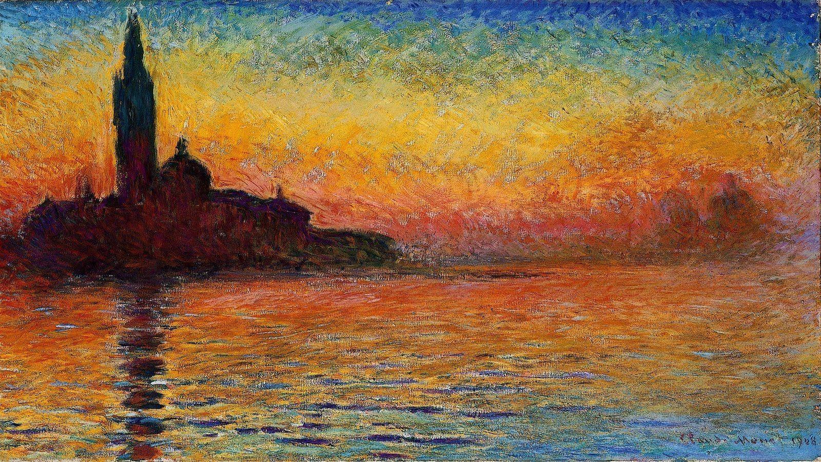 Tramonto su Venezia impressionista, 1600x900 HD, PC