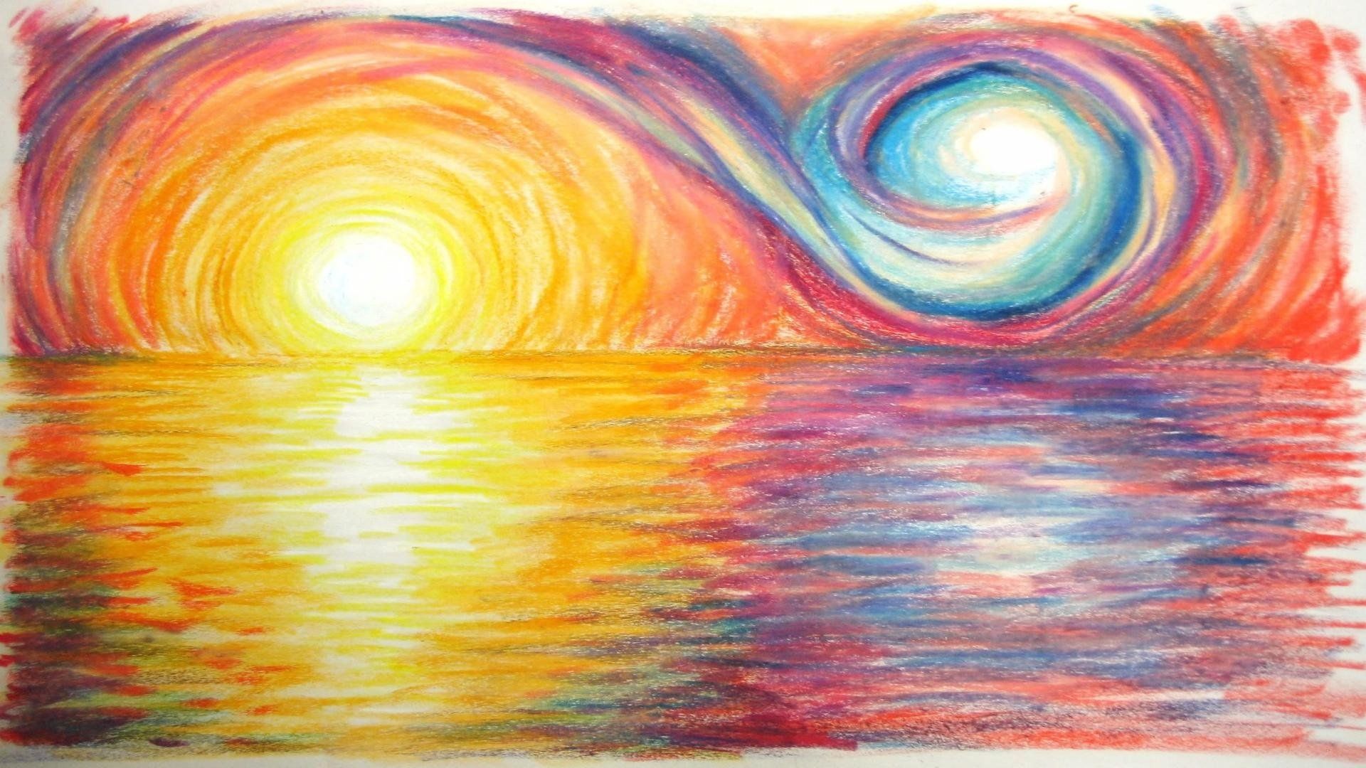 Dipinto astratto sole e vortice, 1920x1080 1080p, Desktop