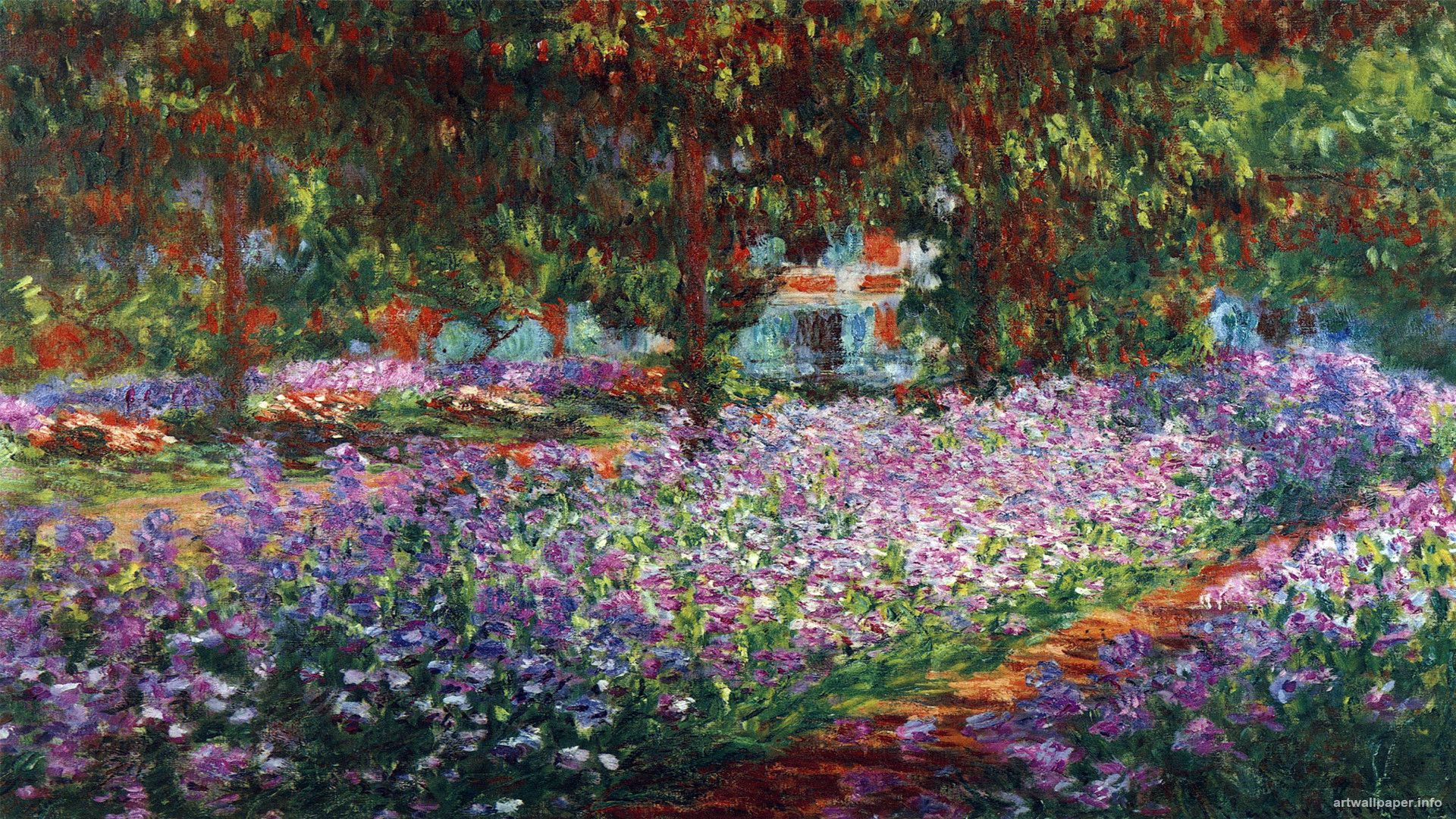 Giardino di Monet con iris, 1920x1080 Full HD 1080p, PC Desktop