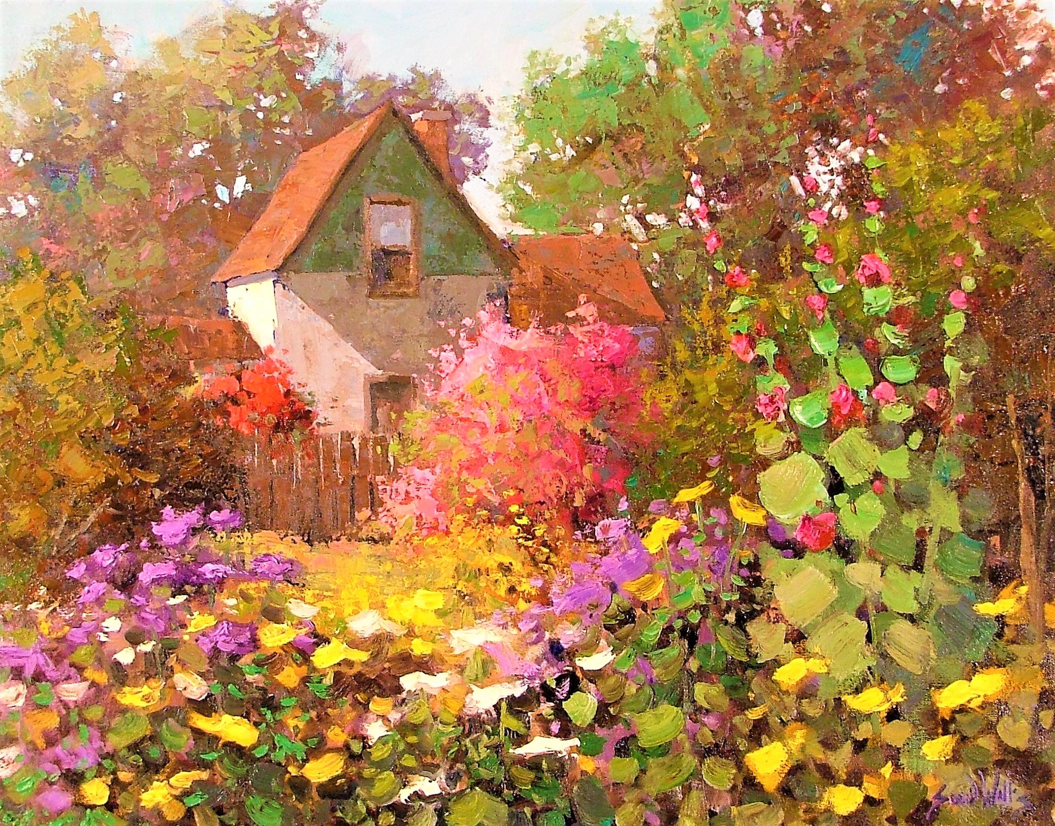 Casetta in giardino fiorito, 2175x1704 alta risoluzione, Desktop
