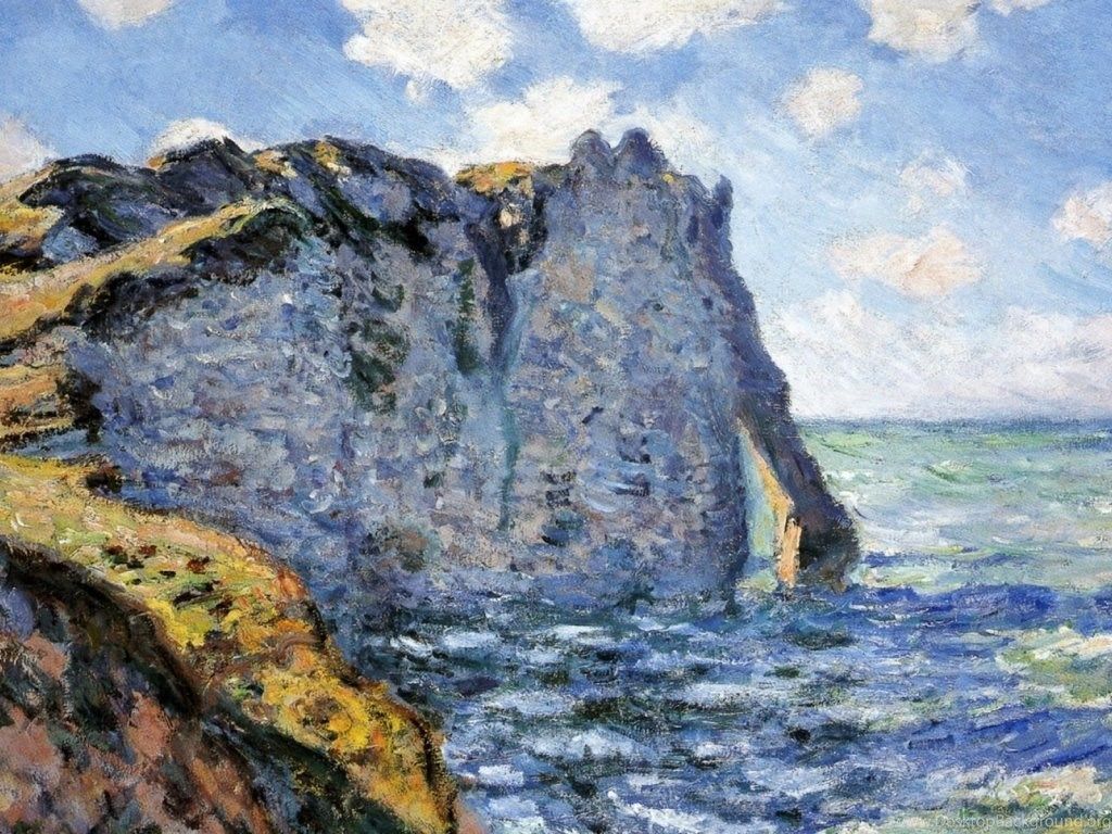 Falesia e mare, dipinto impressionista, 1024x768 HD, PC