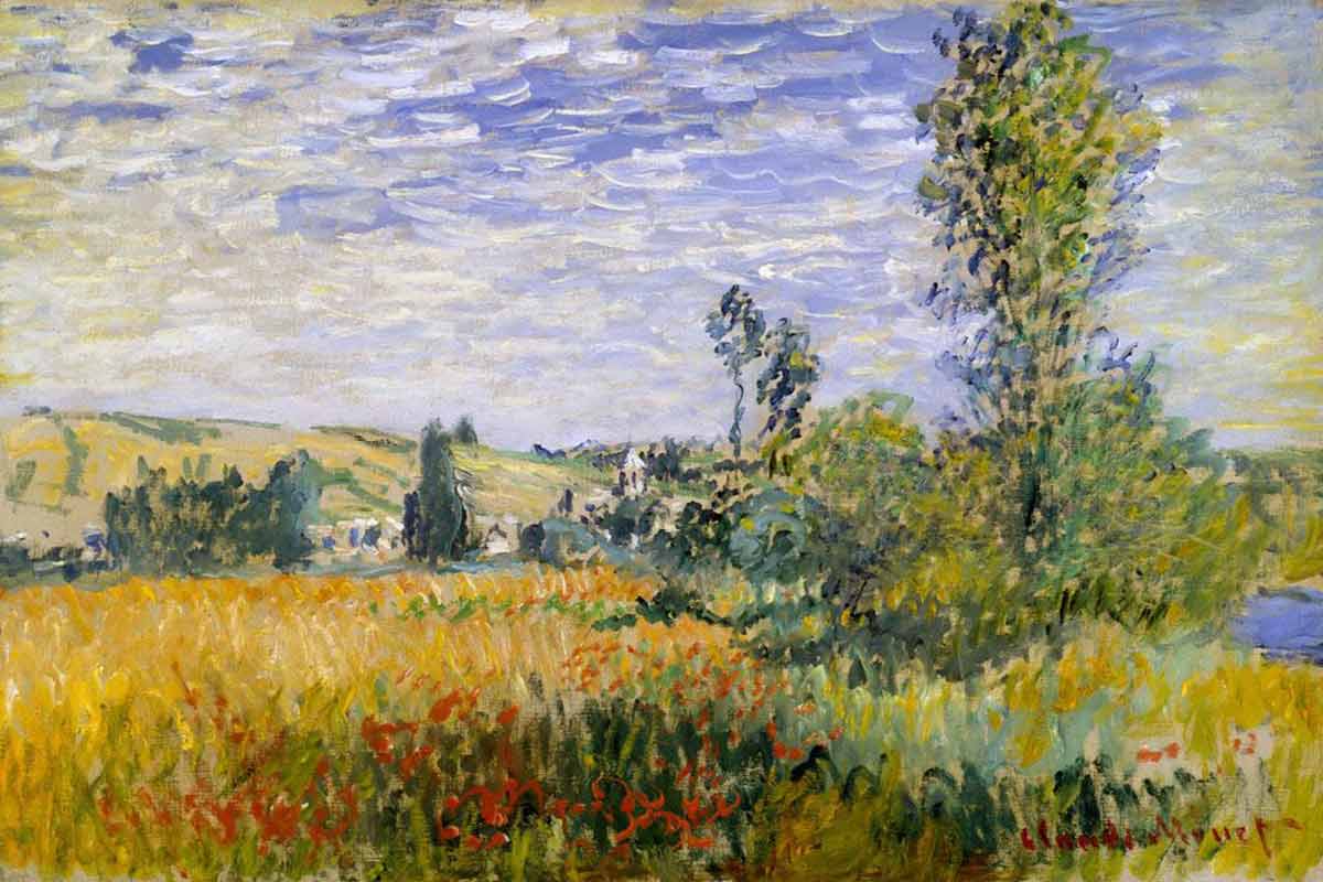 Paesaggio impressionista campo alberi, 1200x800 HD, Desktop