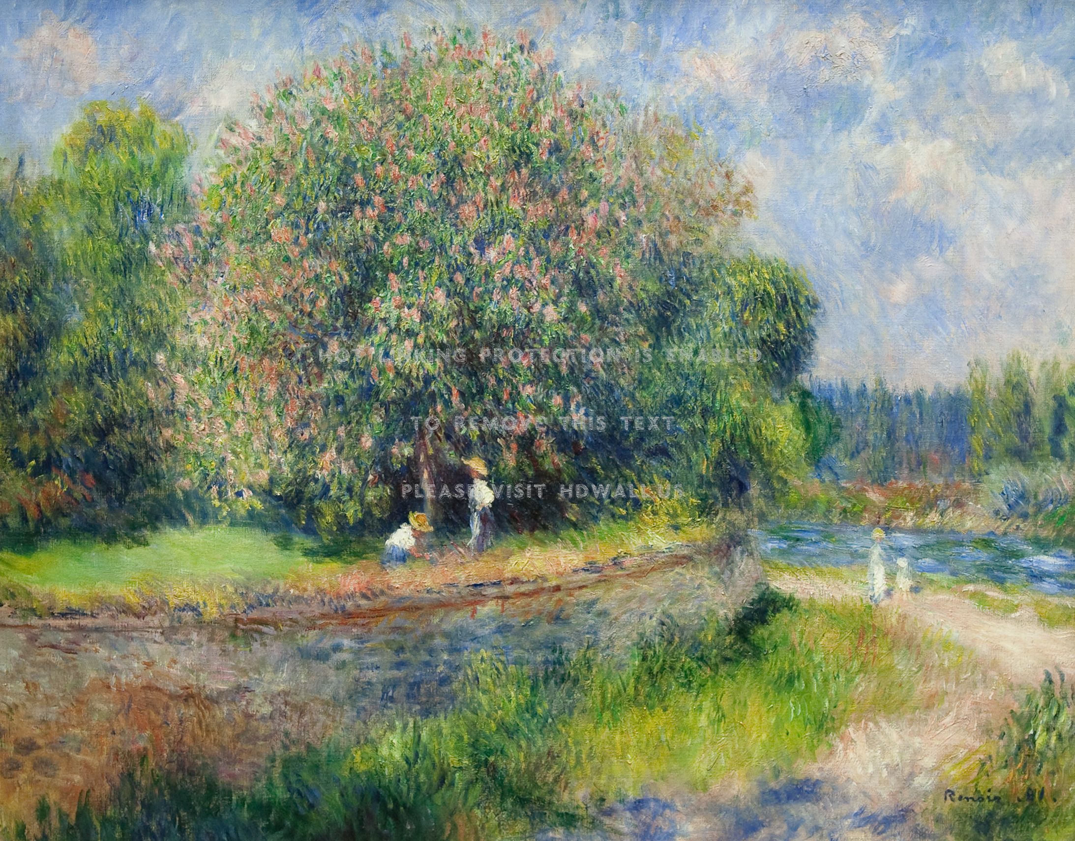 Renoir castagno in fiore fiume, 2186x1712 Hi-Res, Desktop