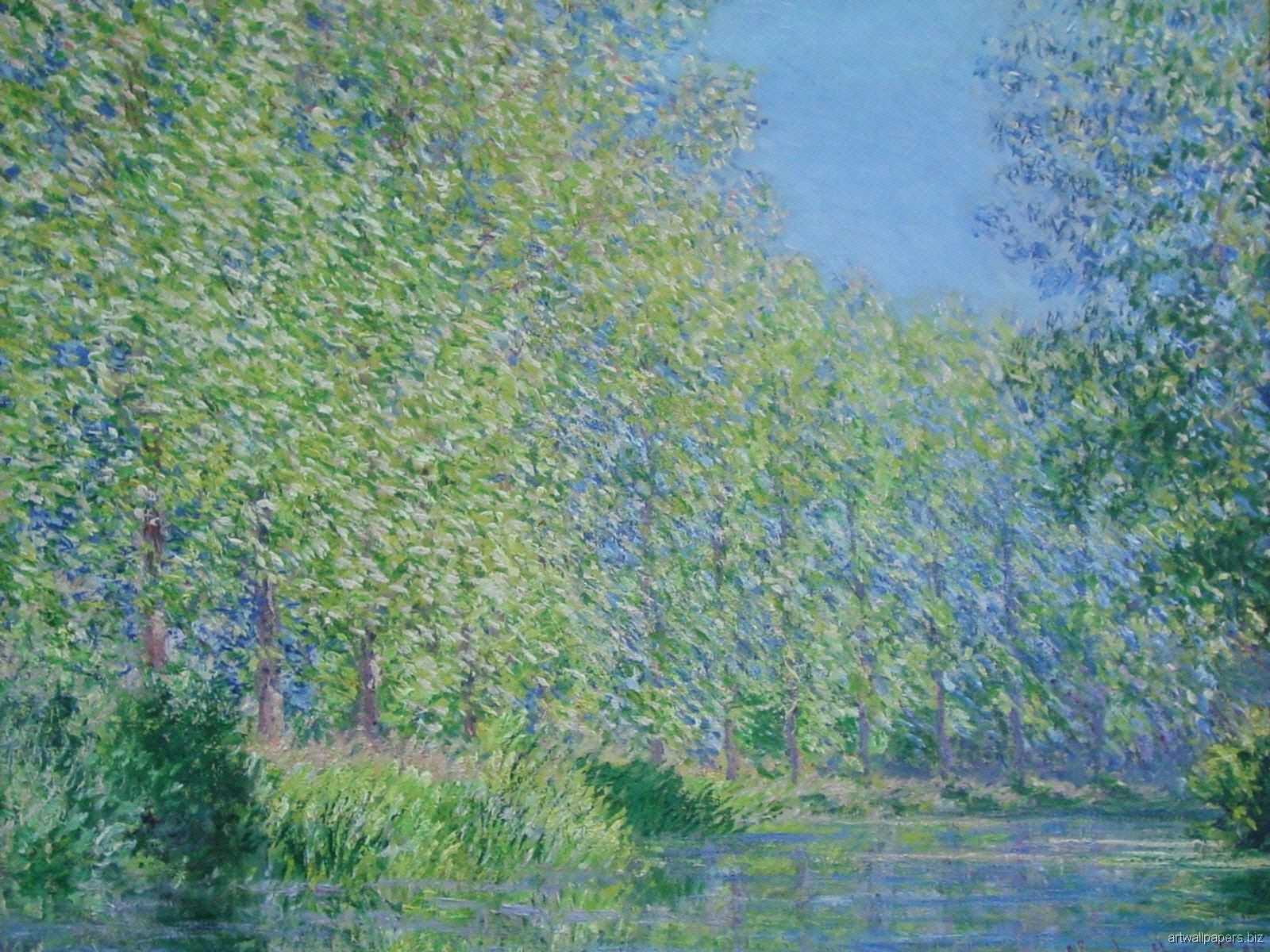 Monet paesaggio fiume alberi, 1600x1200 900p, Laptop