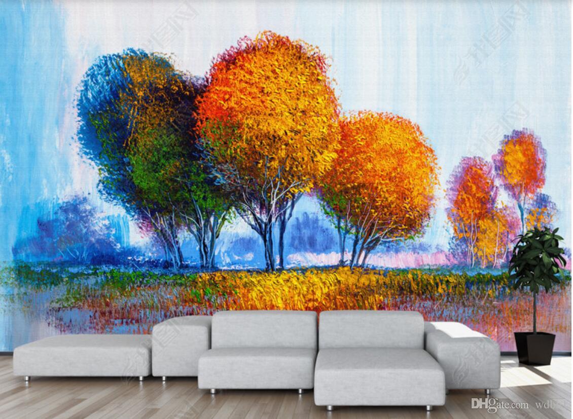 Alberi colorati dipinti a olio, 1130x827 HD, Laptop
