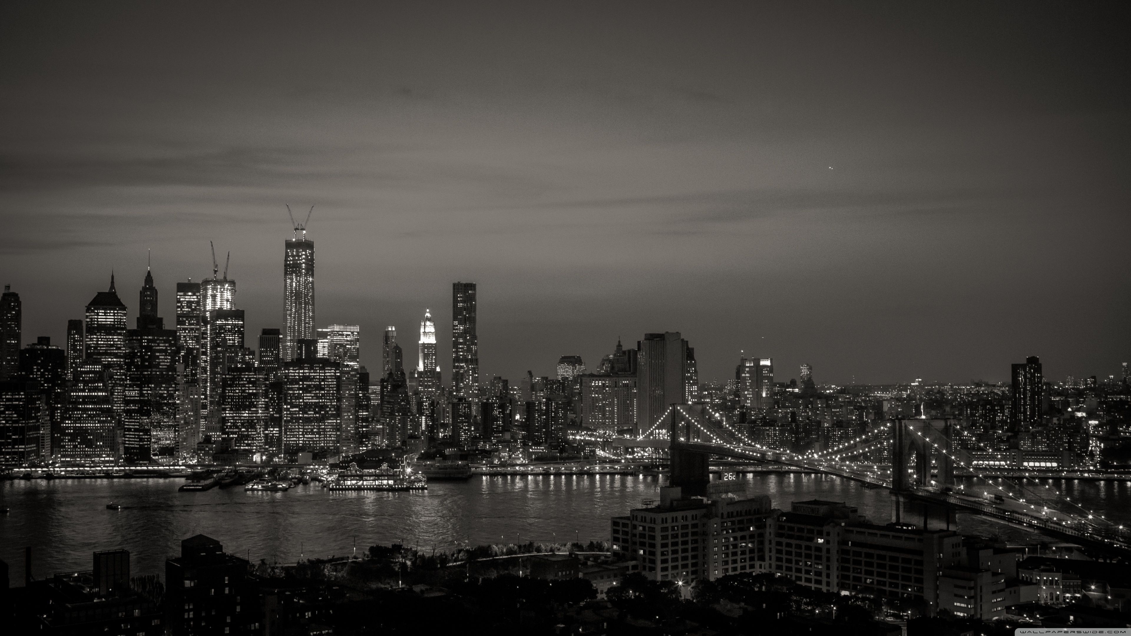Skyline New York in bianco e nero, 3840x2160 Ultra HD, PC