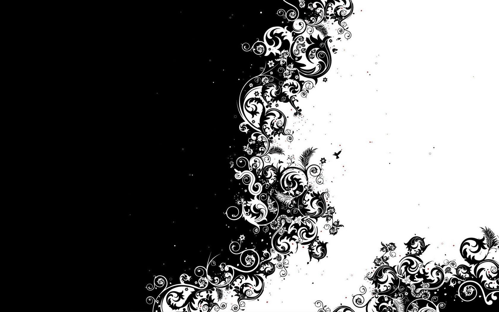 Motivo floreale astratto bianco e nero, 1680x1050 HD Ready, PC Desktop