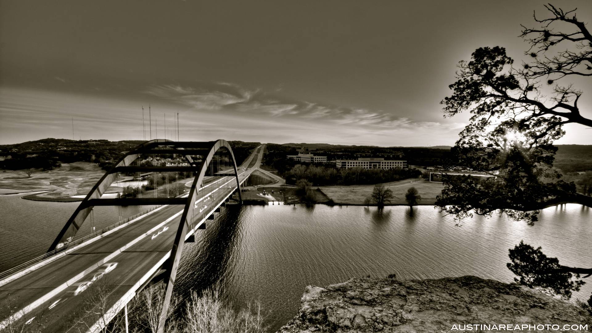 Ponte ad arco su fiume, 1920x1080 1080p, PC Desktop