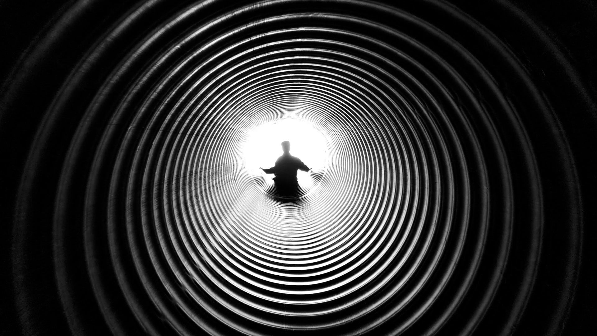 tunnel circolare con silhouette, 1920x1080 Full HD 1080p, Desktop