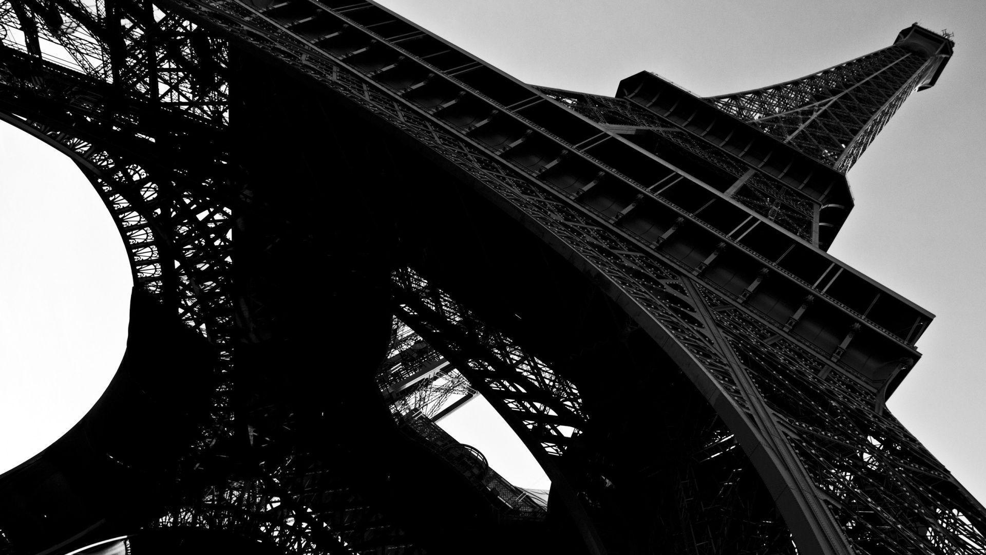 Torre Eiffel bianco e nero, monumento, 1920x1080 Full HD 1080p, PC