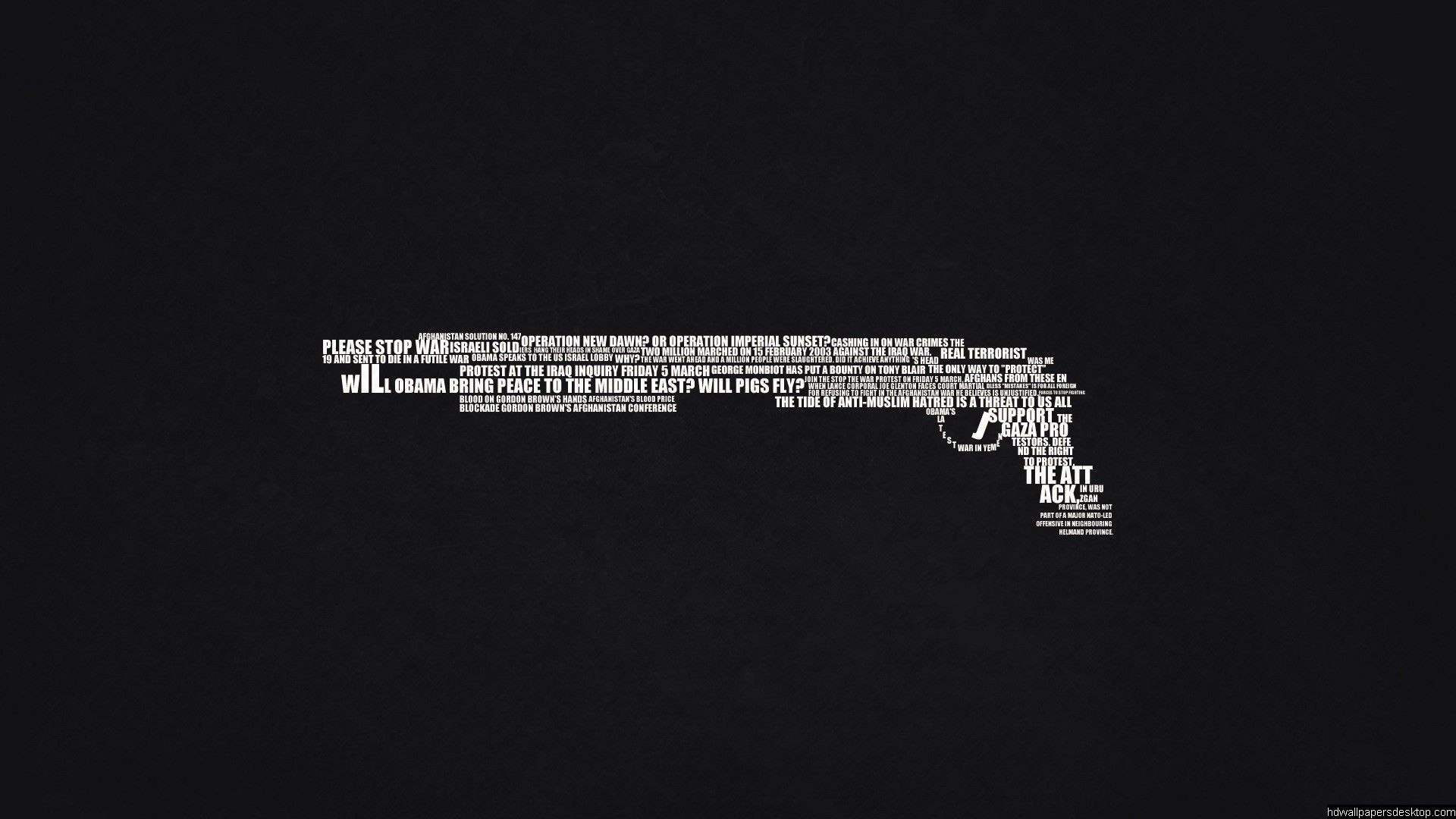 Pistola formata da testo, 1920x1080 1080p, Monitor Gaming