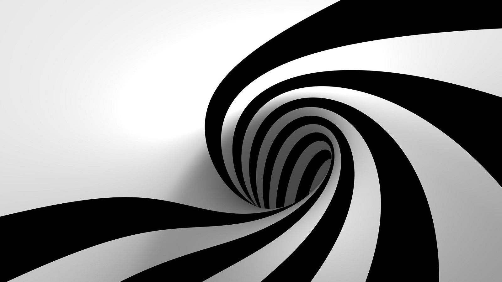 Tunnel spirale bianco e nero, 1600x900 HD, PC
