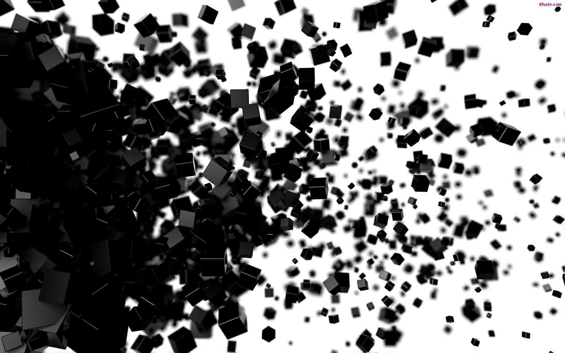Cubi neri 3D astratti, 1920x1200 WUXGA, Laptop
