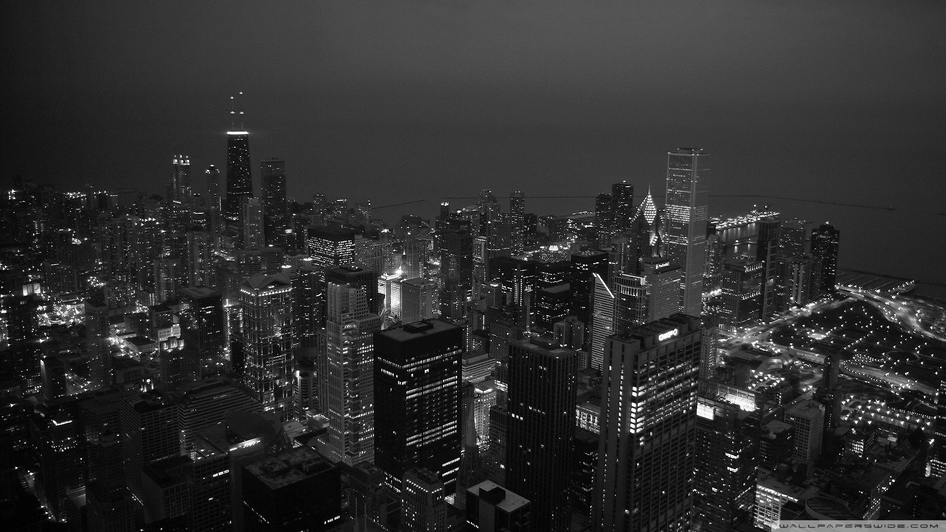 Skyline città bianco e nero, 1920x1080 Full HD, PC Desktop