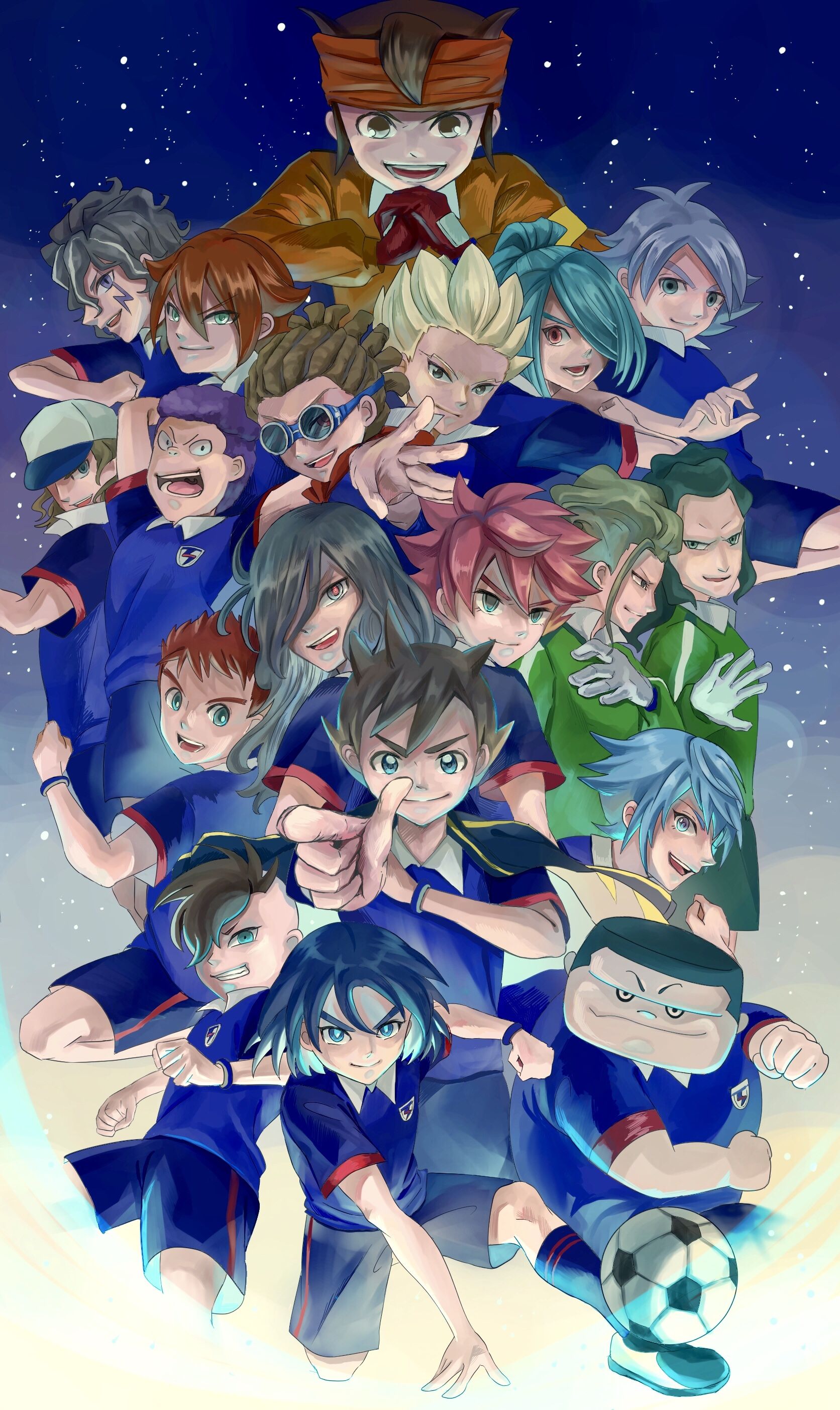 Inazuma Eleven personaggi squadra calcio, 1672x2806 Full HD Verticale, Smartphone