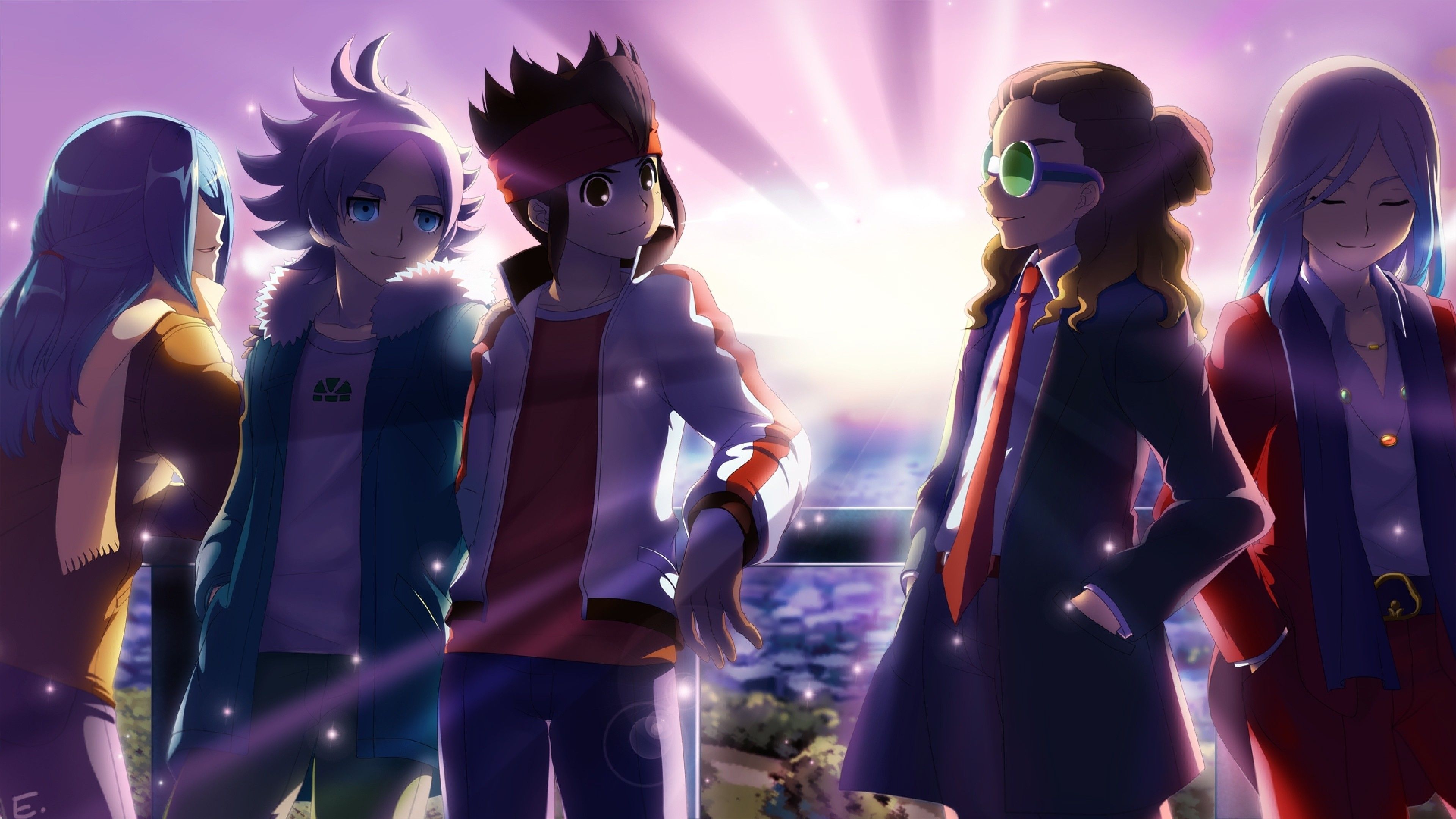Personaggi Inazuma Eleven al tramonto, 3840x2160 4K Ultra HD, Monitor 4K