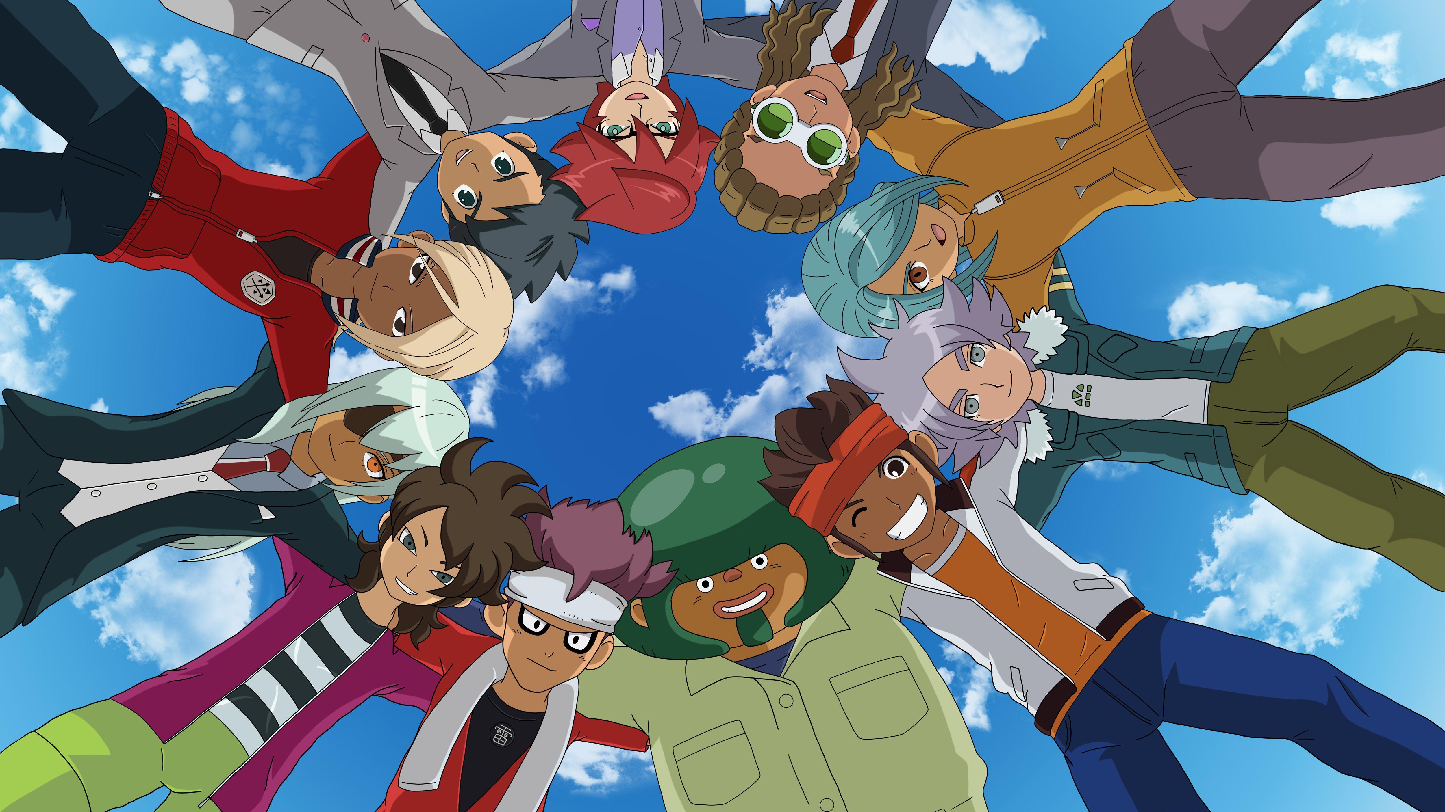 Inazuma Eleven personaggi in cerchio, 5000x2812 4K, Desktop 4K