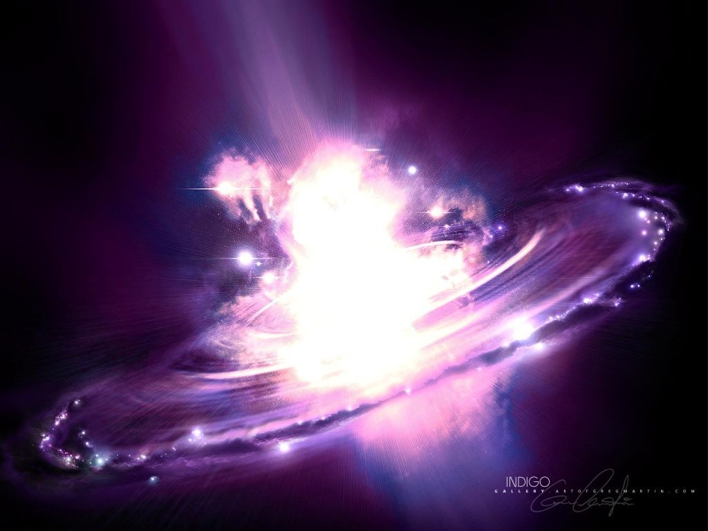 Galassia esplosione luce viola, 1024x768 HD, Desktop