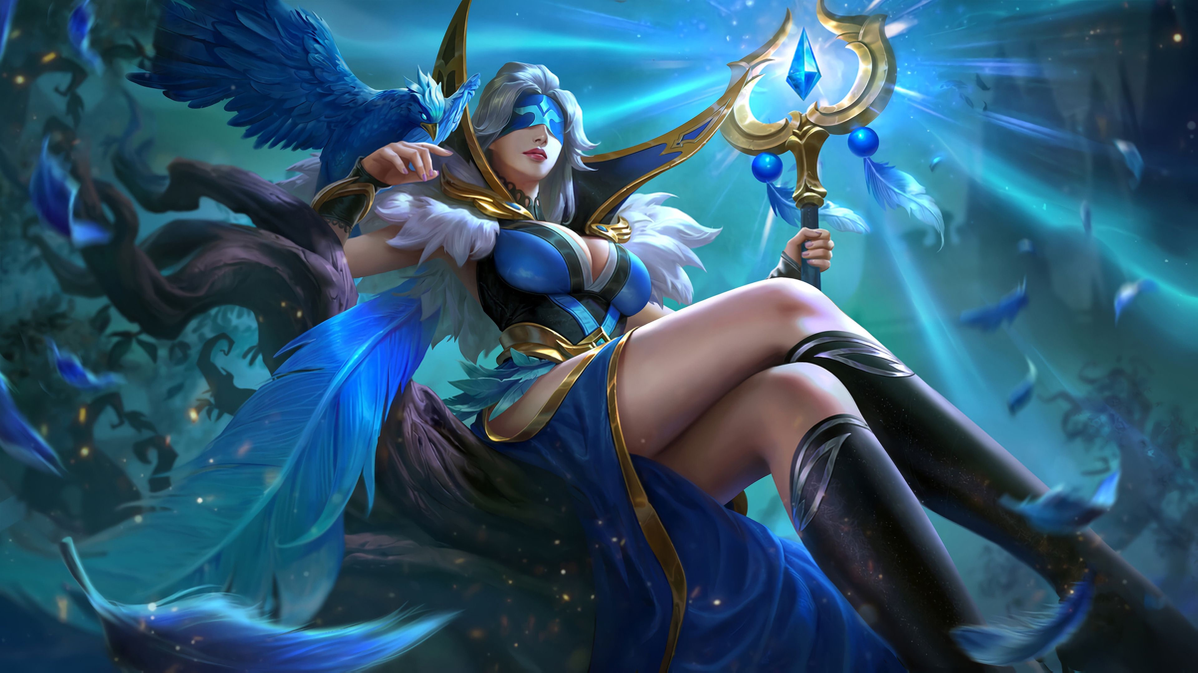 Pharsa Indigo Aviatrix Mobile Legends, 3840x2160 UHD, Monitor Gaming
