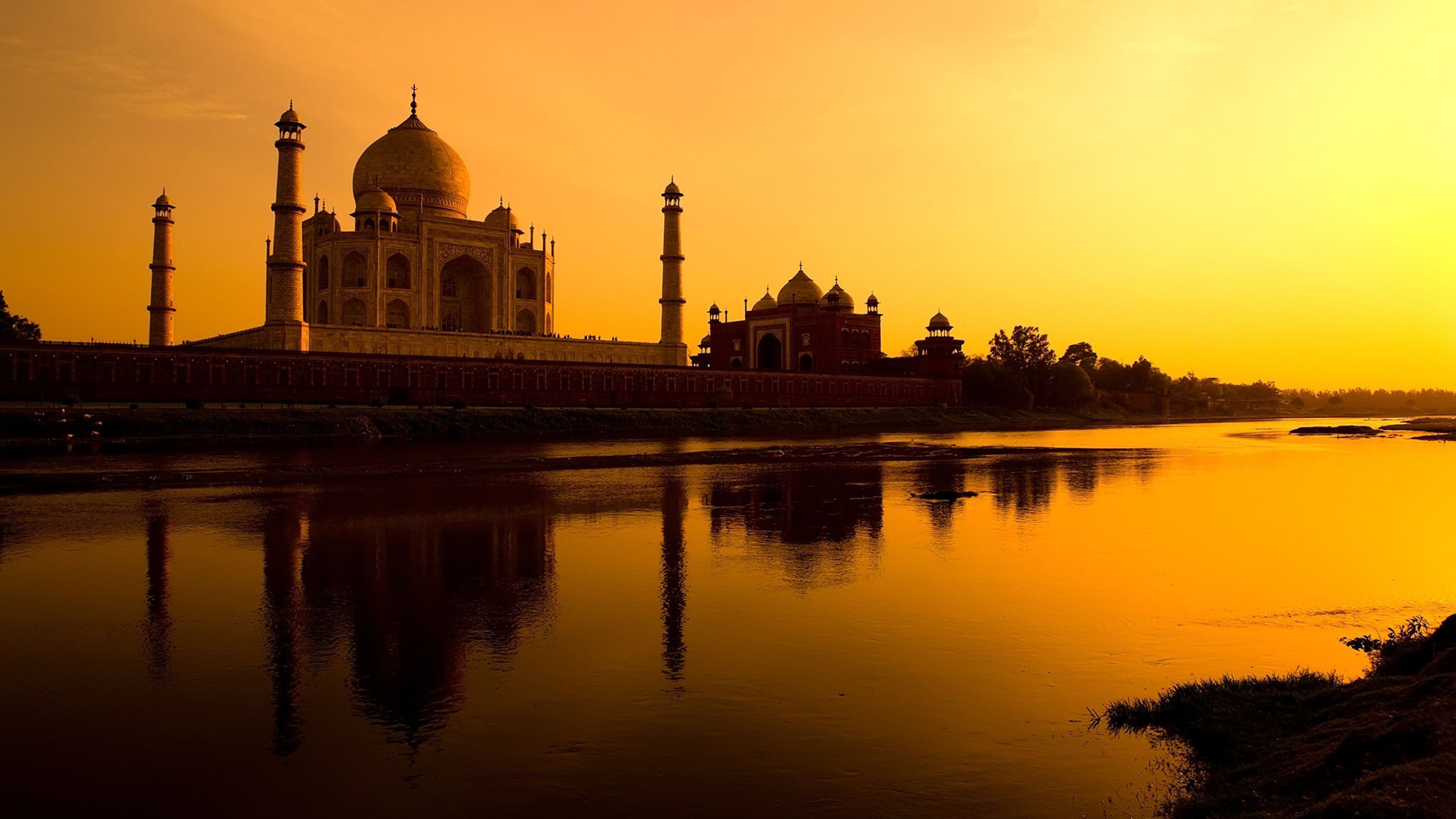 Taj Mahal al tramonto, 3840x2160 4K, PC Desktop