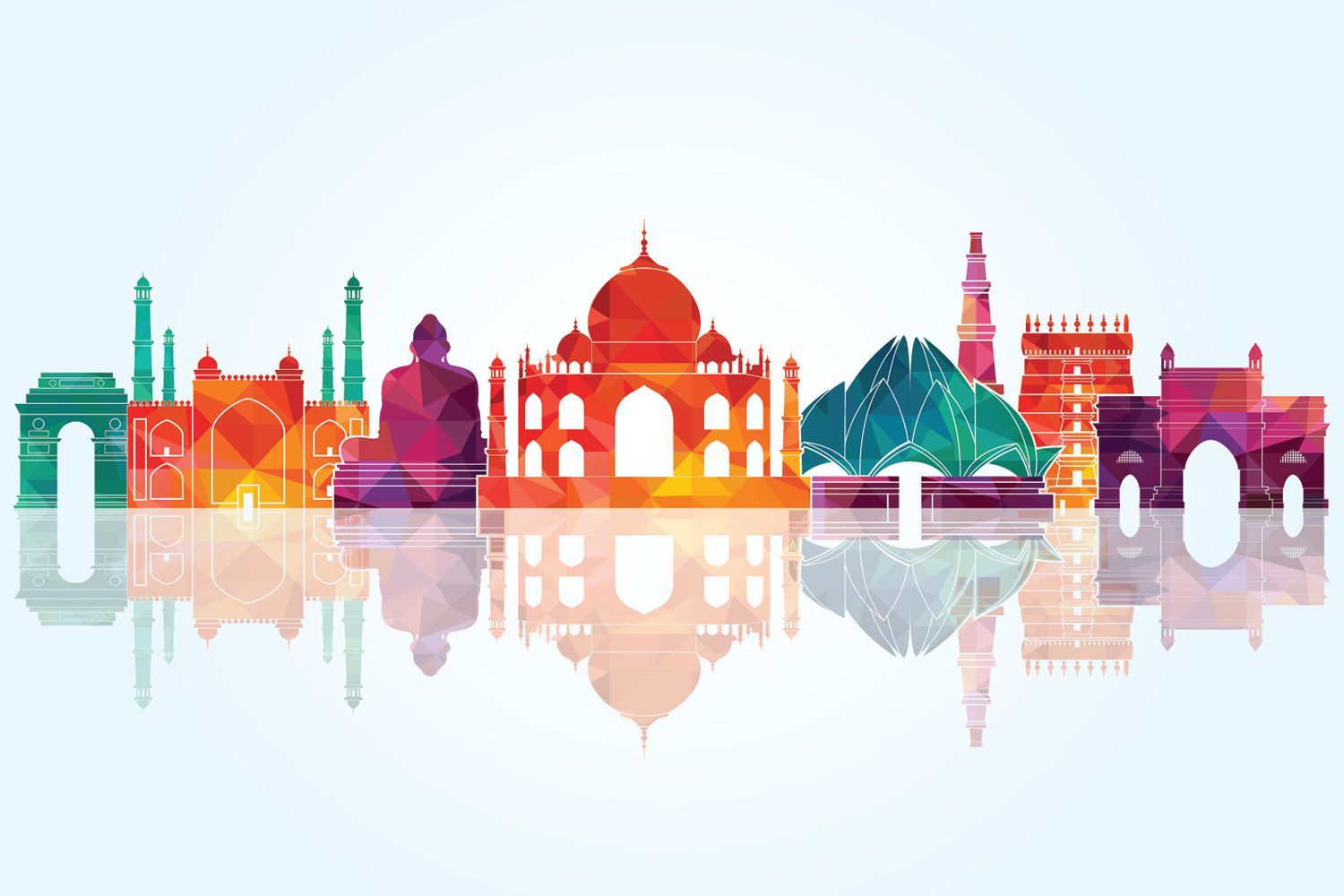 Skyline monumenti indiani colorati, 1500x1000 720p, PC