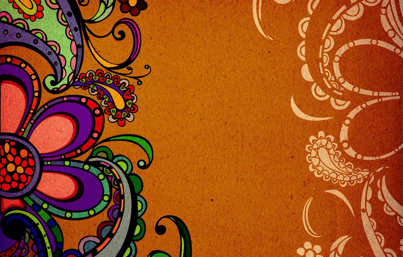 Motivo floreale paisley colorato, 1332x850 720p, Laptop