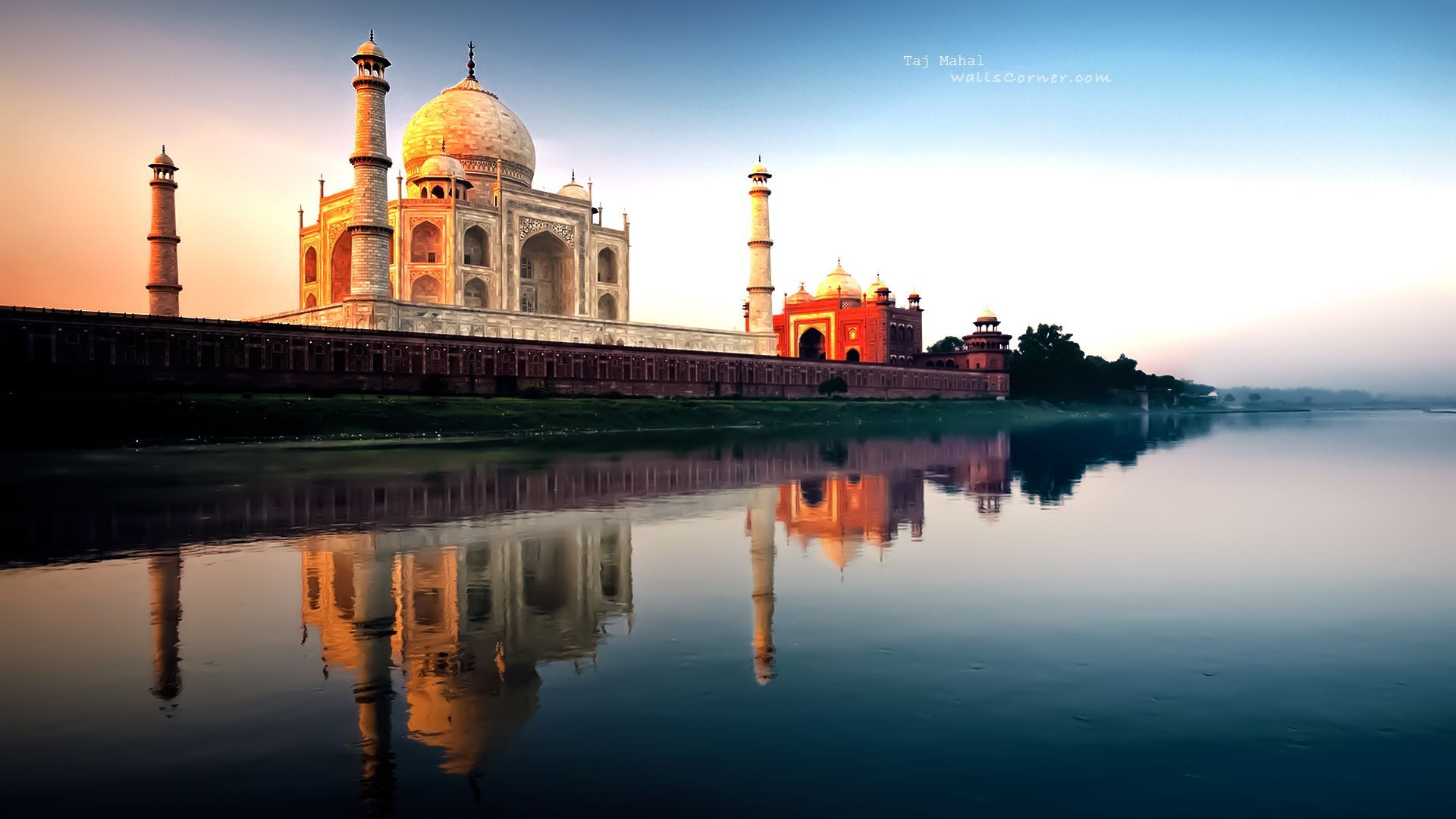 Taj Mahal riflesso nel fiume, 1920x1080 Full HD 1080p, Desktop