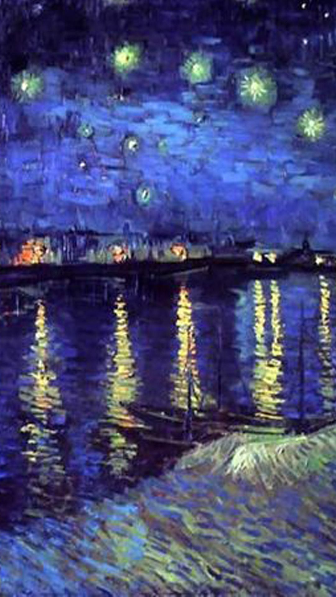 Notte stellata dipinto Van Gogh, 1080x1920 Verticale, Telefono