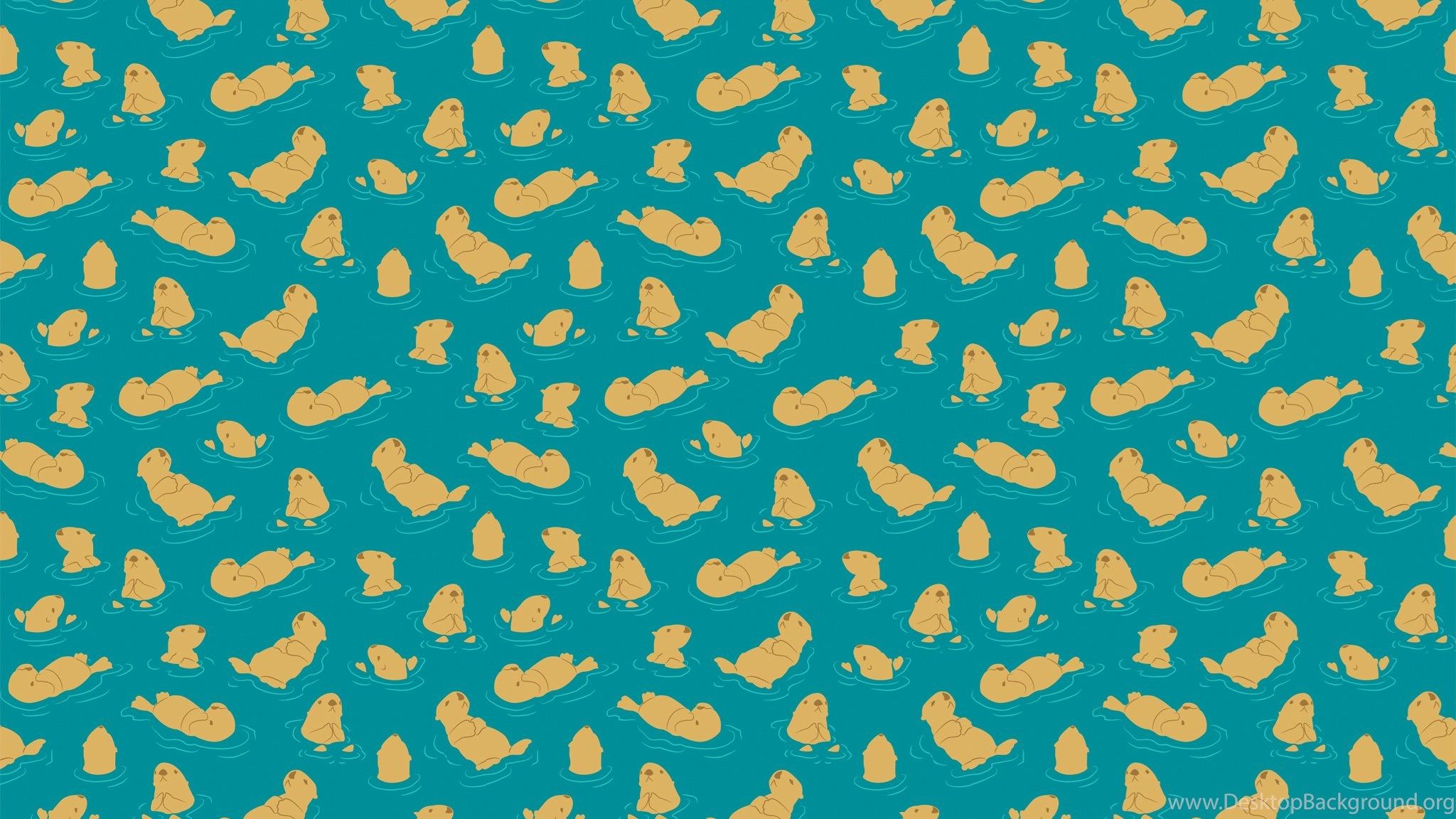 Pattern orsetti gialli sfondo turchese, 2048x1152 2K, Desktop