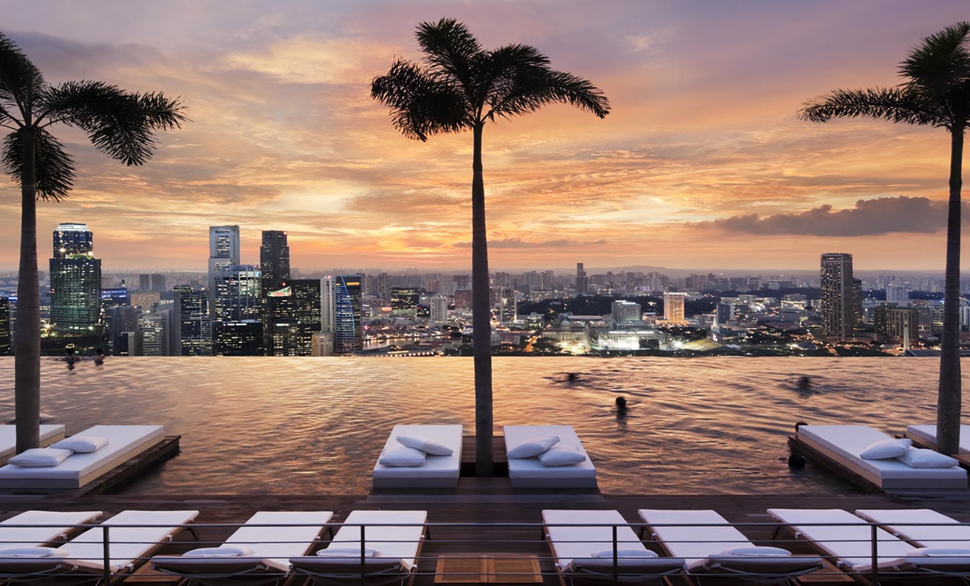 Infinity pool tramonto Singapore, 1986x1200 Full HD+, iMac