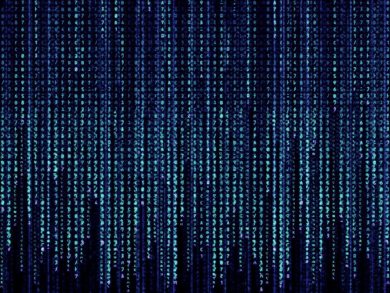 Codice matrice digitale blu, 1280x960 720p, Laptop