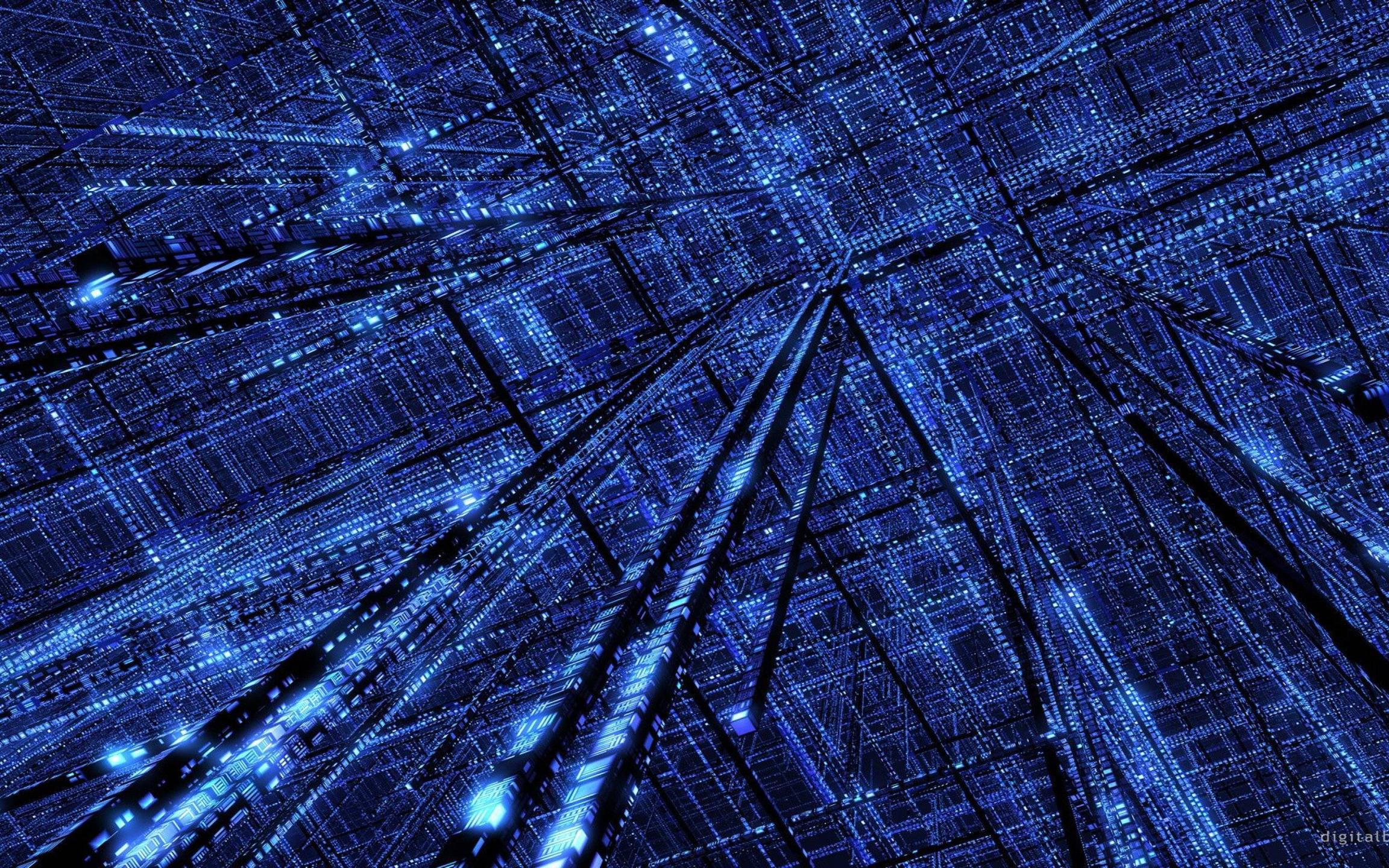 Rete digitale blu astratta, 2304x1440 alta risoluzione, Laptop