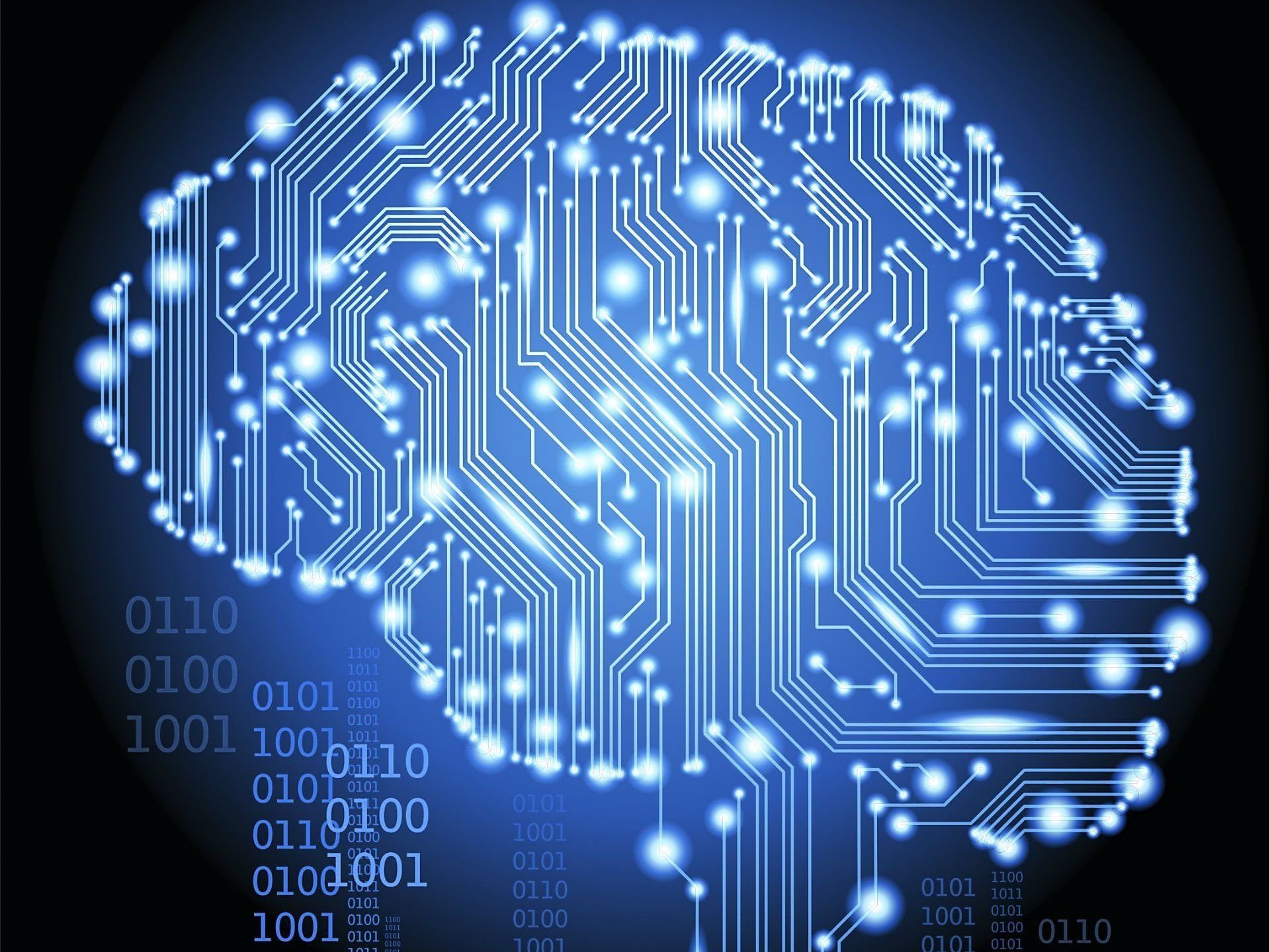 cervello circuito elettronico blu, 1920x1440 WUXGA, iMac