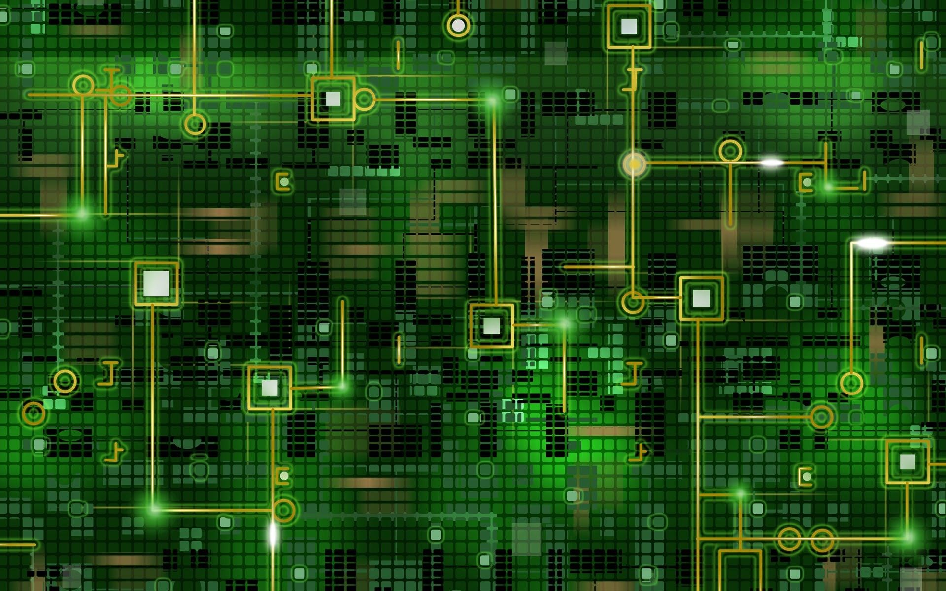 circuito elettronico verde astratto, 1920x1200 WUXGA, Laptop