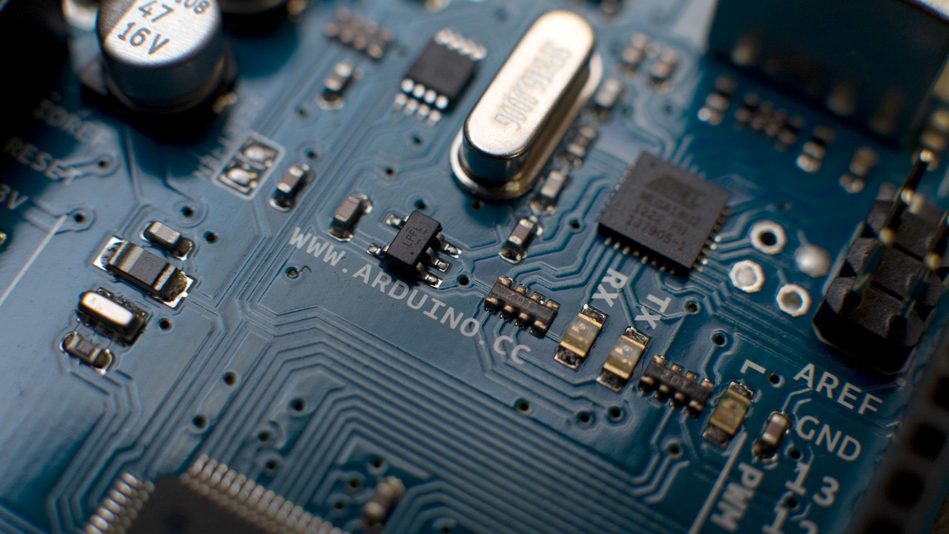 Circuito stampato Arduino blu, 1920x1080 1080p, PC