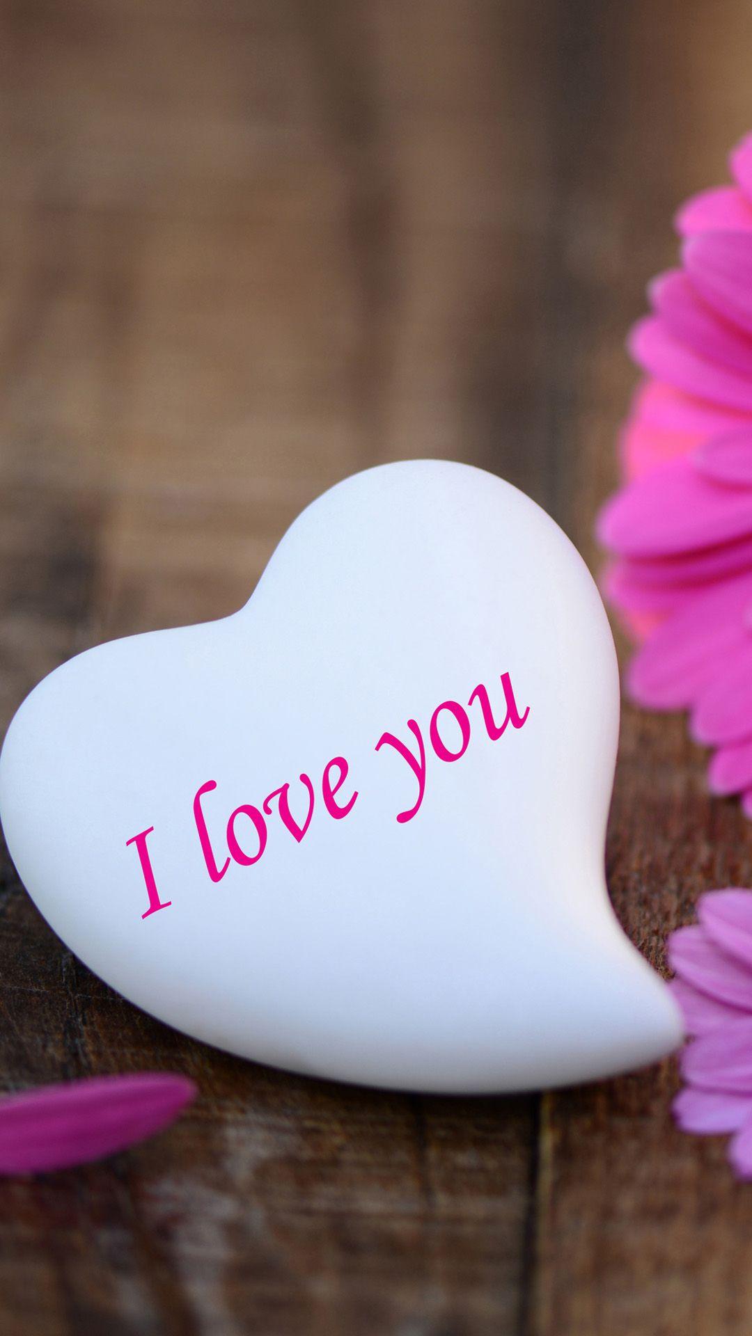 Cuore bianco con scritta amore, 1080x1920 Full HD Verticale, iPhone