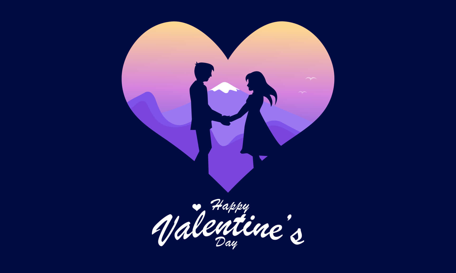 Silhouette coppia innamorata cuore, 1920x1152 Full HD 1080p, Desktop