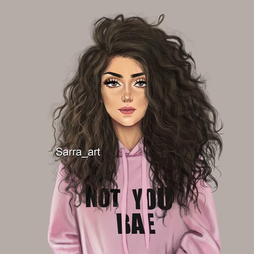 Ragazza cartoon capelli ricci, 1080x1080 HD, Desktop