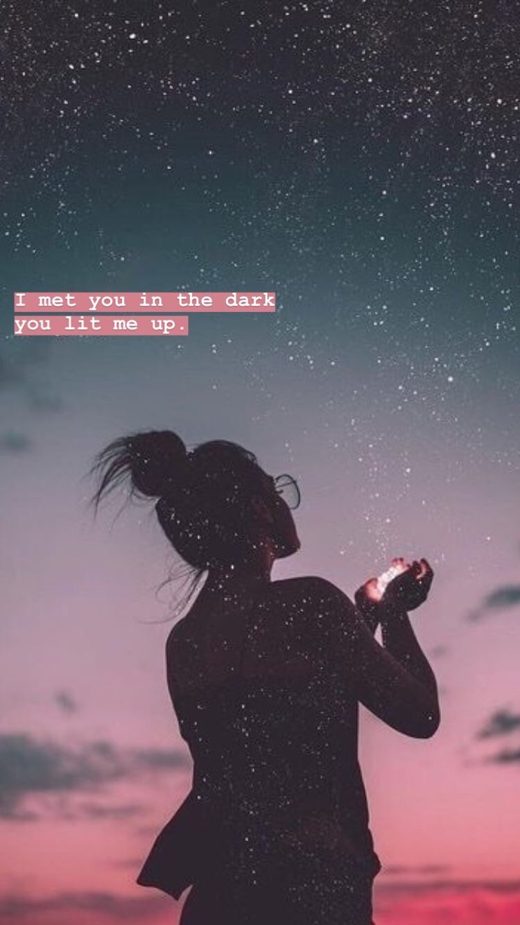 Silhouette ragazza cielo stellato, 750x1334 Verticale, Mobile