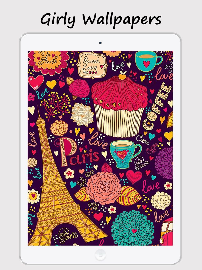 Parigi cupcake cuori fiori, 768x1024 Verticale, Android
