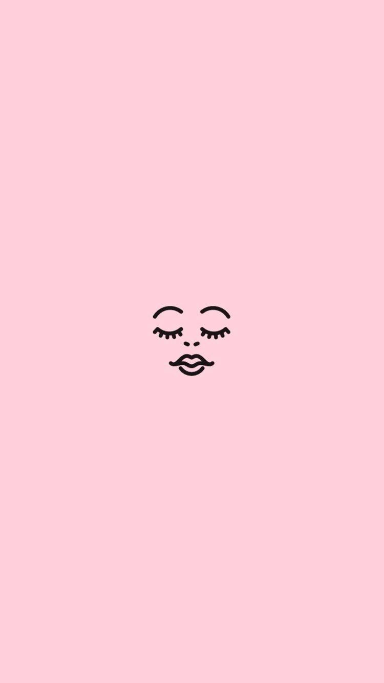 Faccina minimal rosa, 750x1333 Full HD Verticale, iPhone